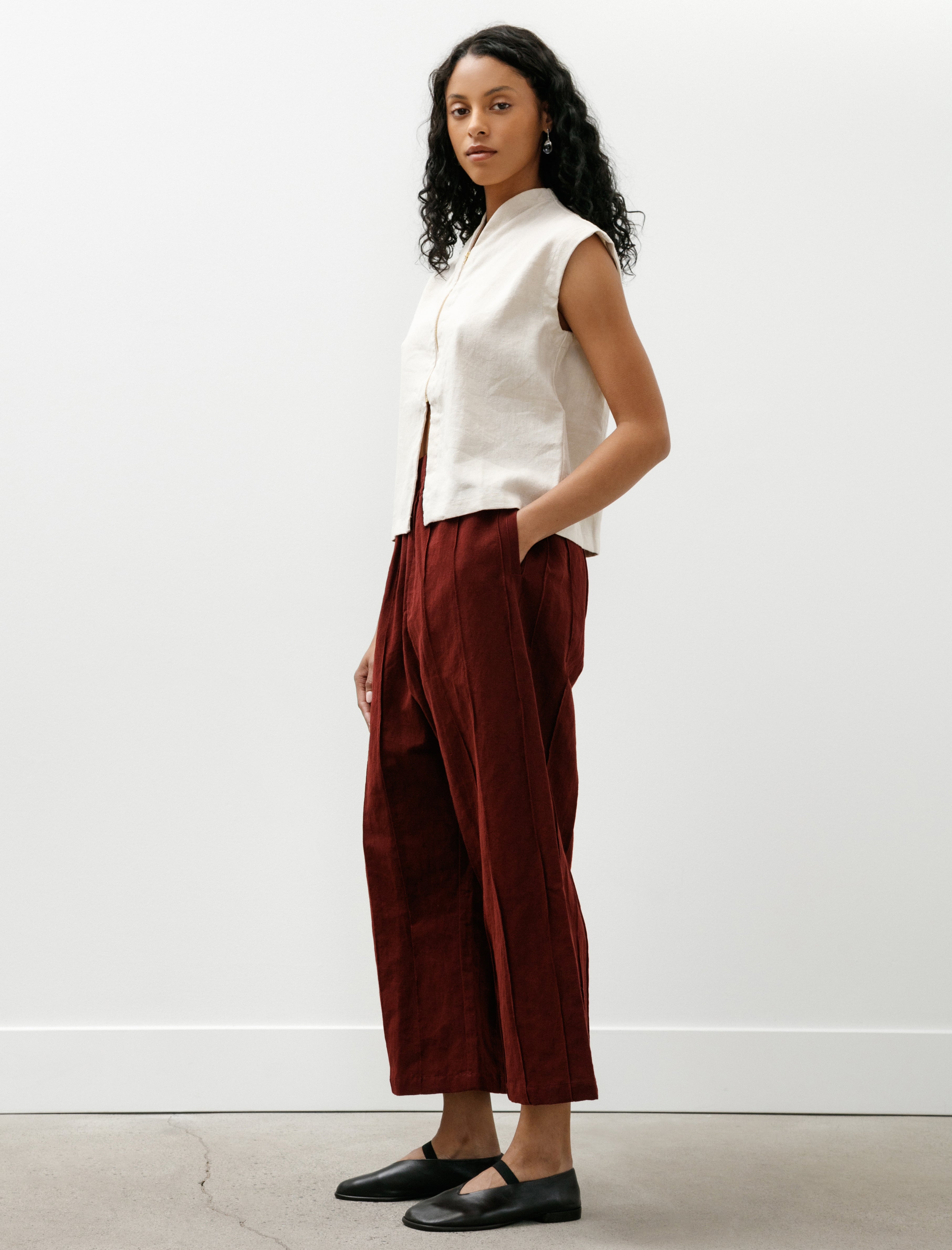 MAN-TLE WR20 Pants-3 Tuck Pants Sap Linen