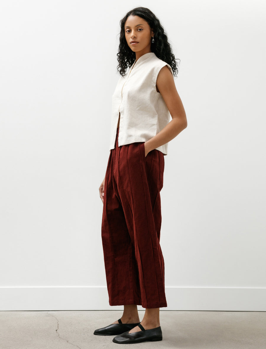WR20 Pants-3 Tuck Pants Sap Linen - Image 3