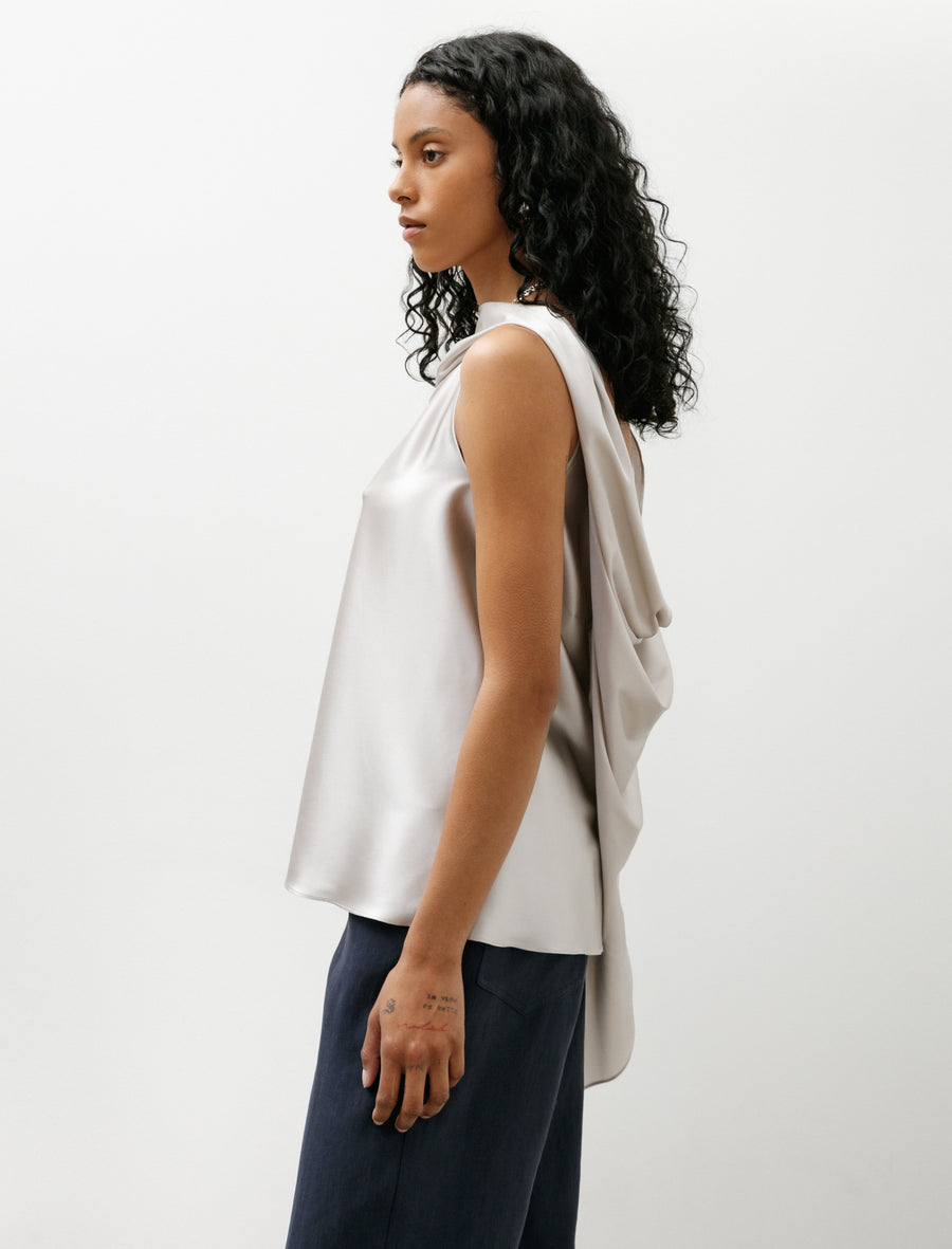 Asymmetric Top Satin Silk Pearl - Image 3