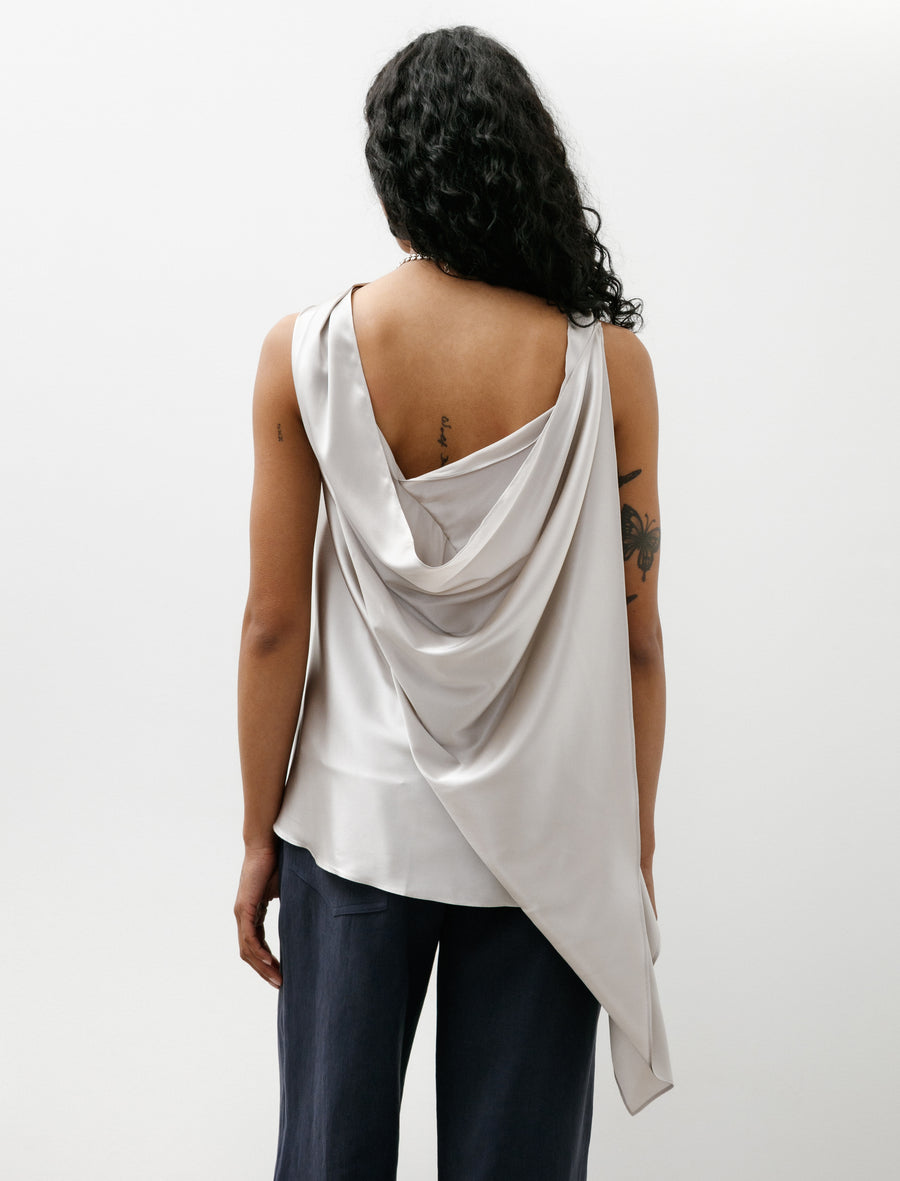 Asymmetric Top Satin Silk Pearl - Image 2