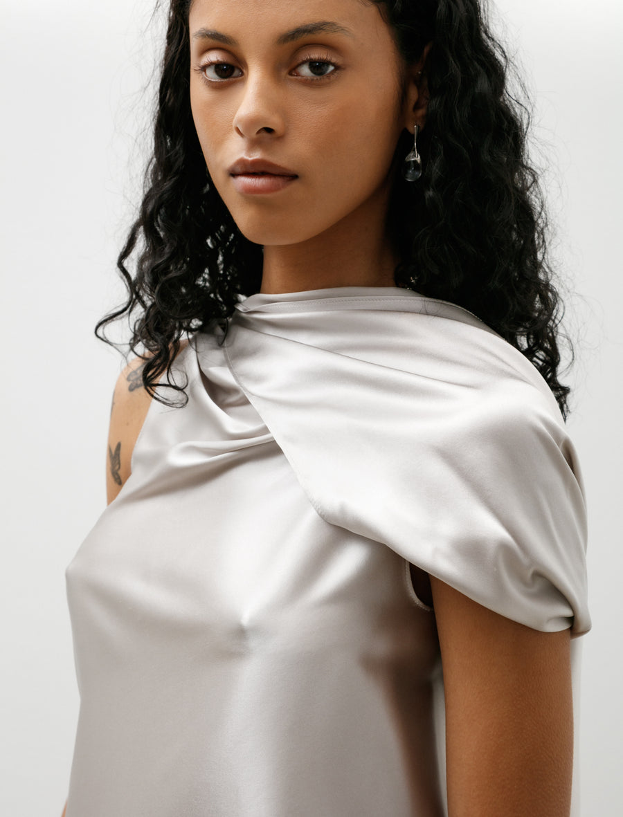 Asymmetric Top Satin Silk Pearl - Image 5