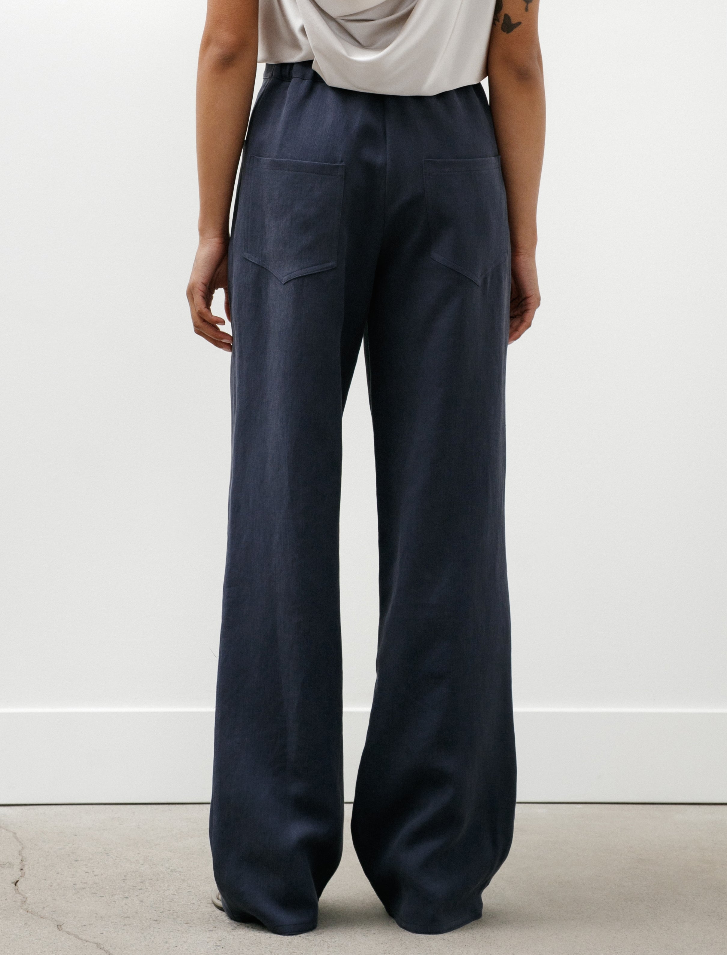 Dušan Full Pants Jeans Satin Linen Pacific