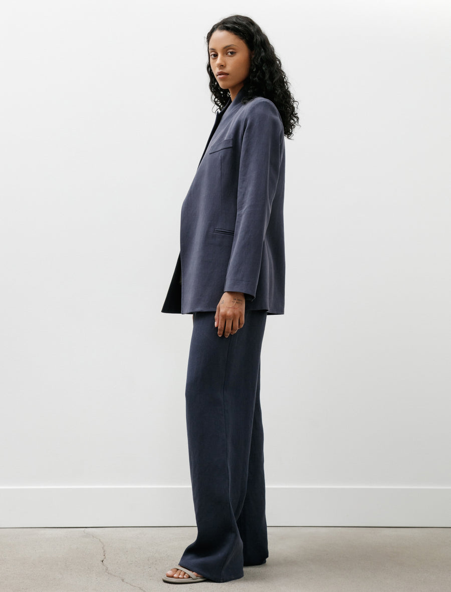 Loose Blazer Satin Linen Pacific - Image 6