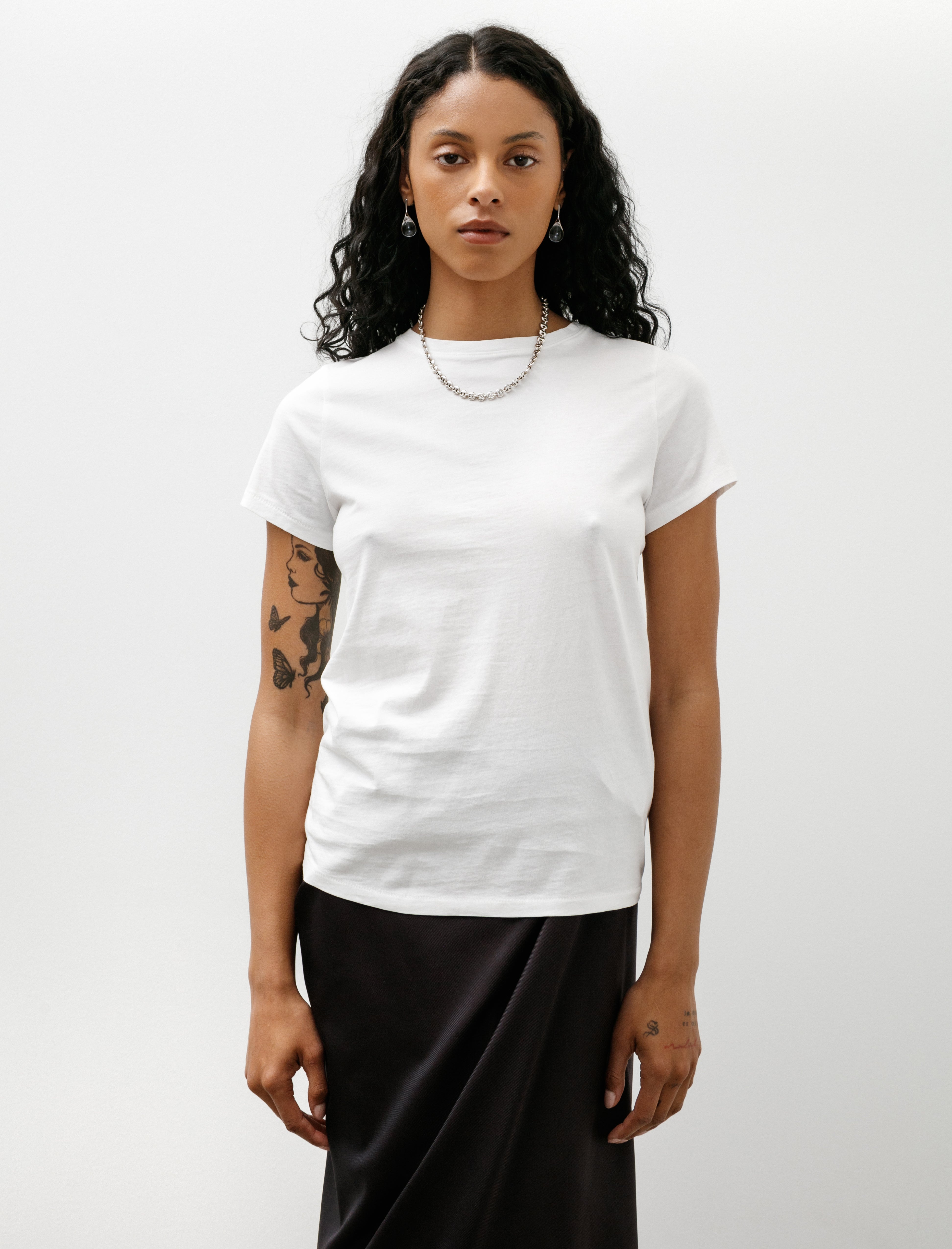 Lauren Manoogian Bias Baby Tee White