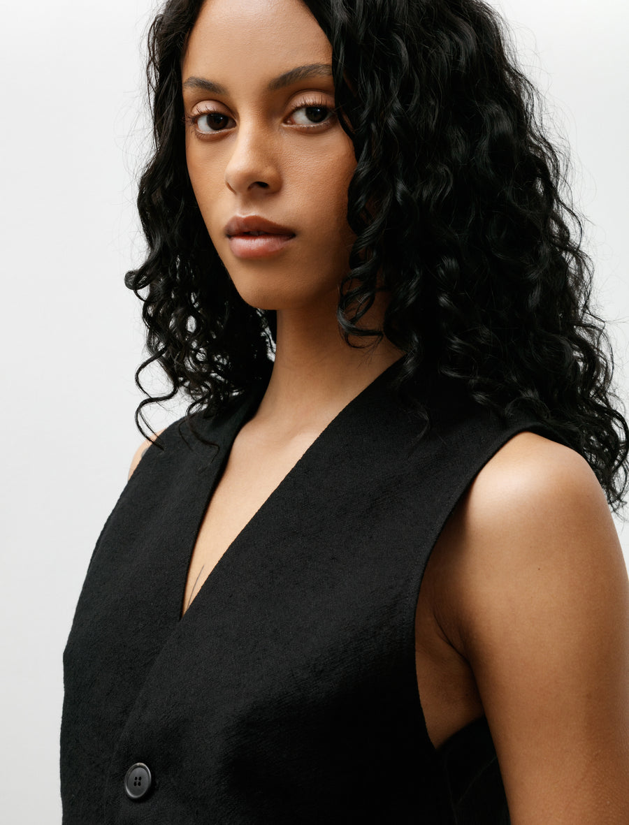 Button Down Vest Black - Image 4