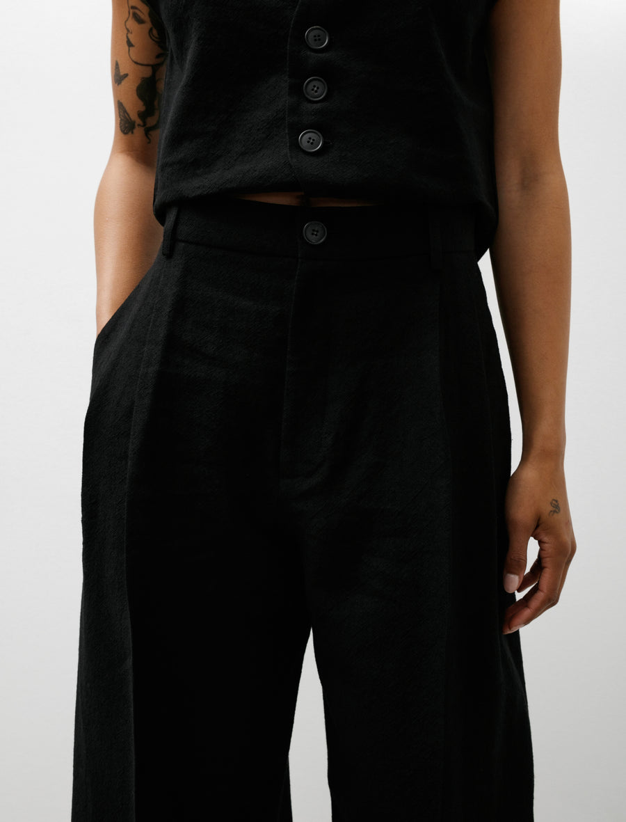 Cristaseya Double Pleated Wide Pants Crepe Black – Neighbour