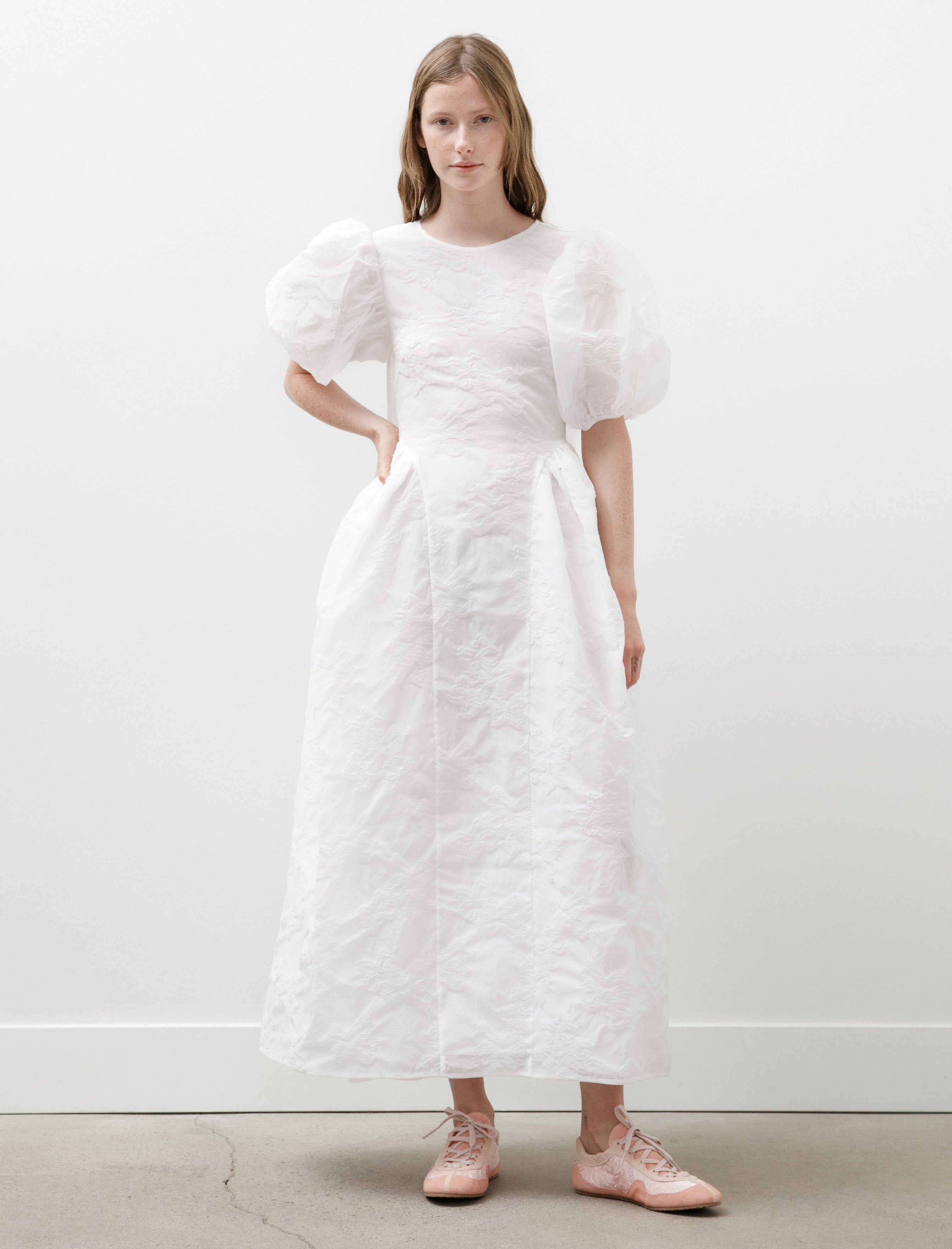 Cecilie Bahnsen Ulani Dress Papillon Matelassé White