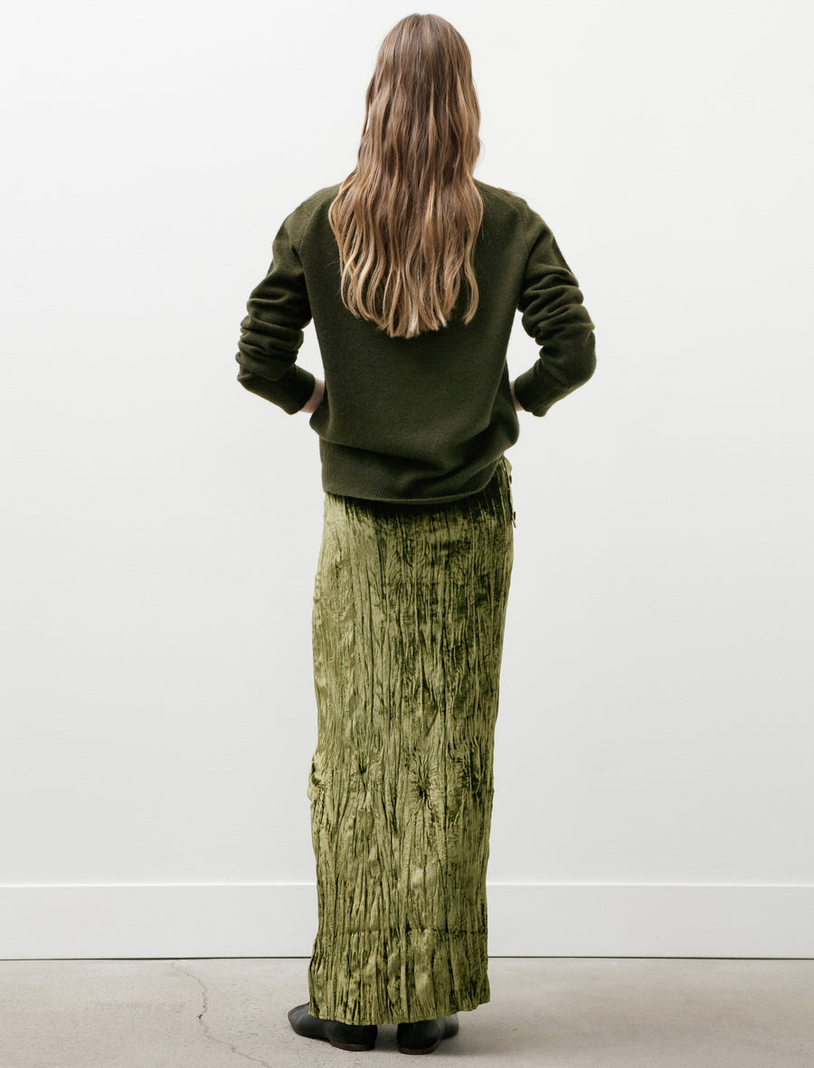 No.304 Silk Velvet Wrap Skirt Green - Image 2