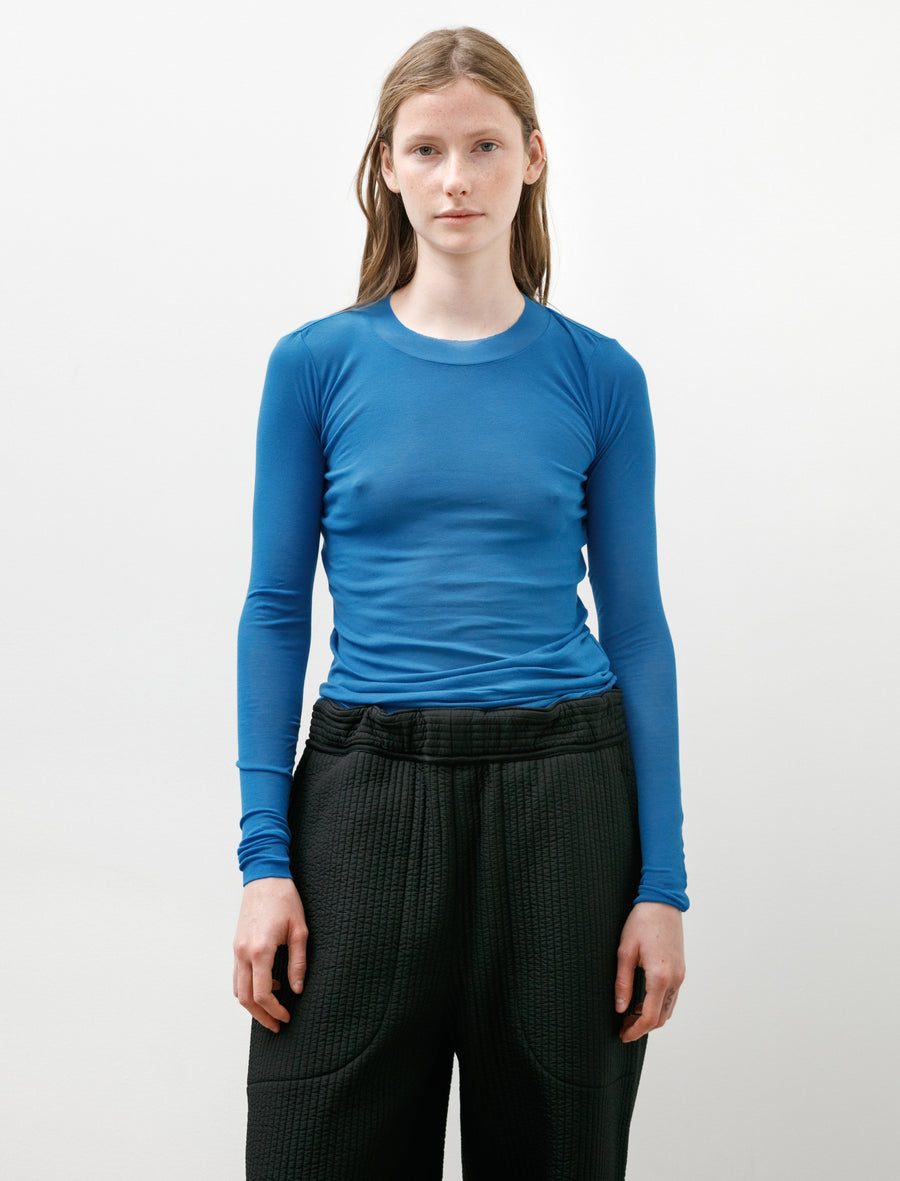 Super High Gauge Sheer Rib L/S Tee Blue - Image 1