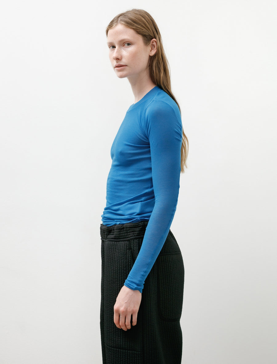 Super High Gauge Sheer Rib L/S Tee Blue - Image 3