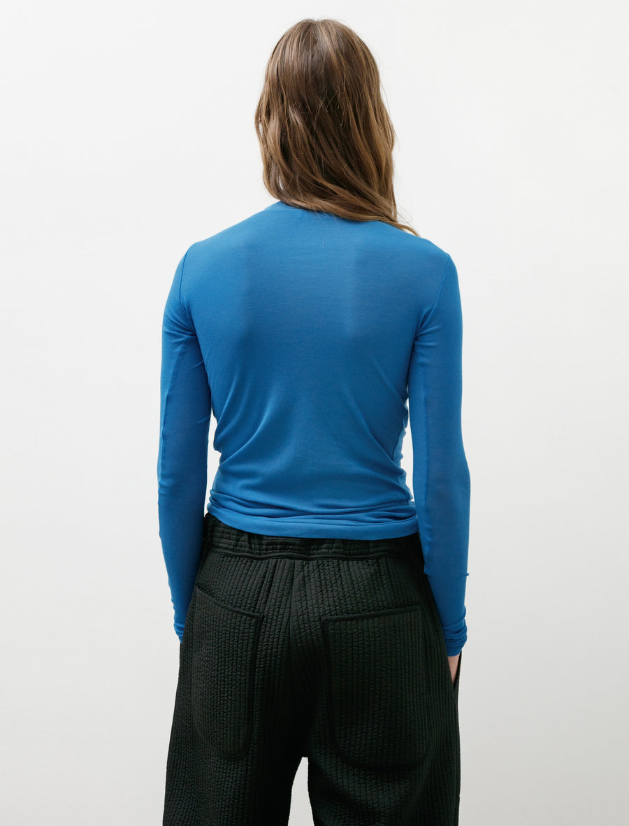 Super High Gauge Sheer Rib L/S Tee Blue - Image 2