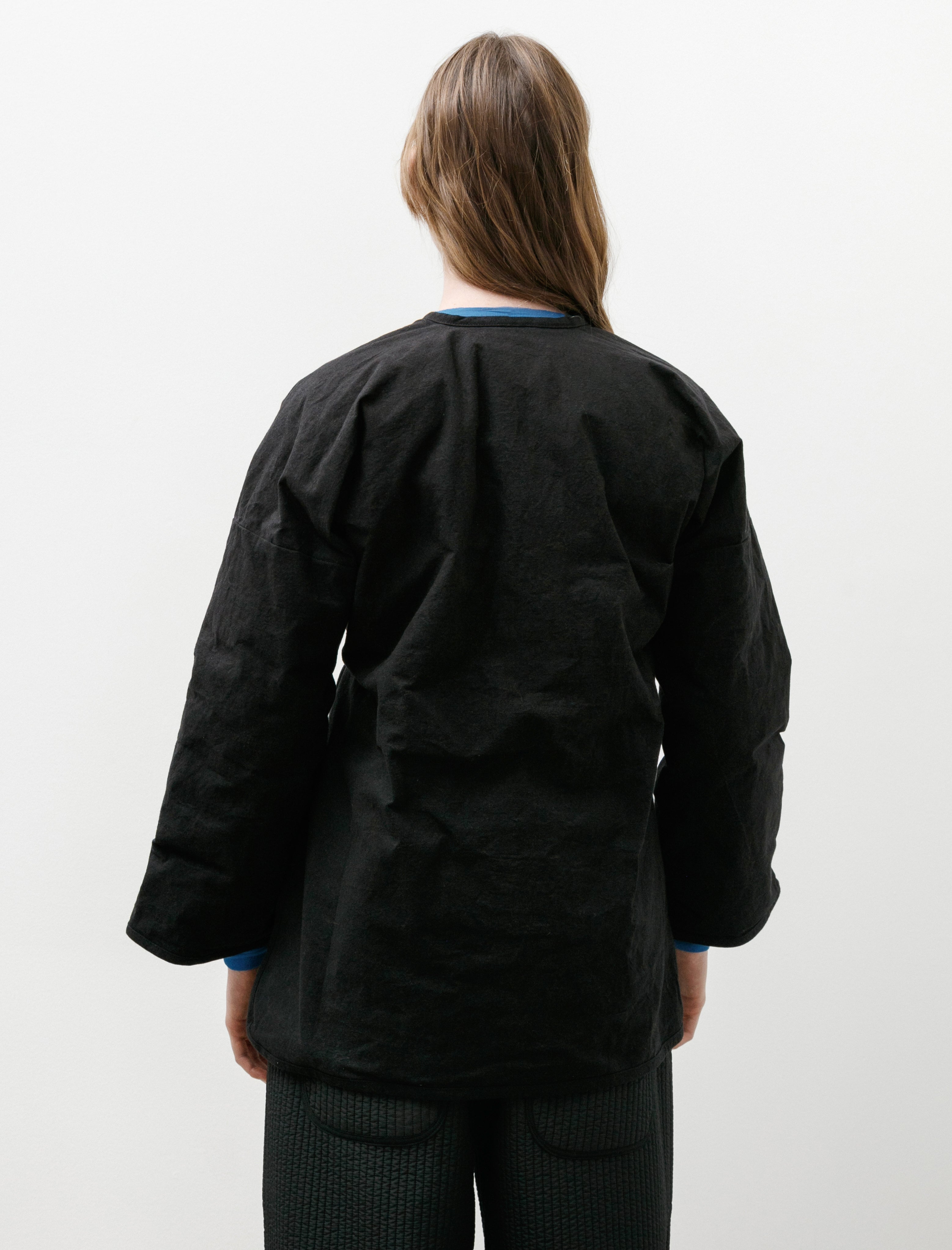MAN-TLE WR21 DOWN-7 Down Cross Cardigan Black Wax