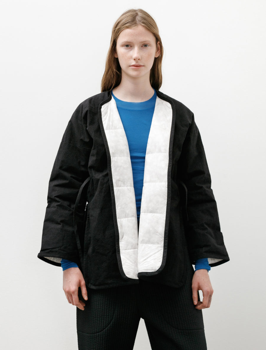 WR21 DOWN-7 Down Cross Cardigan Black Wax - Image 5