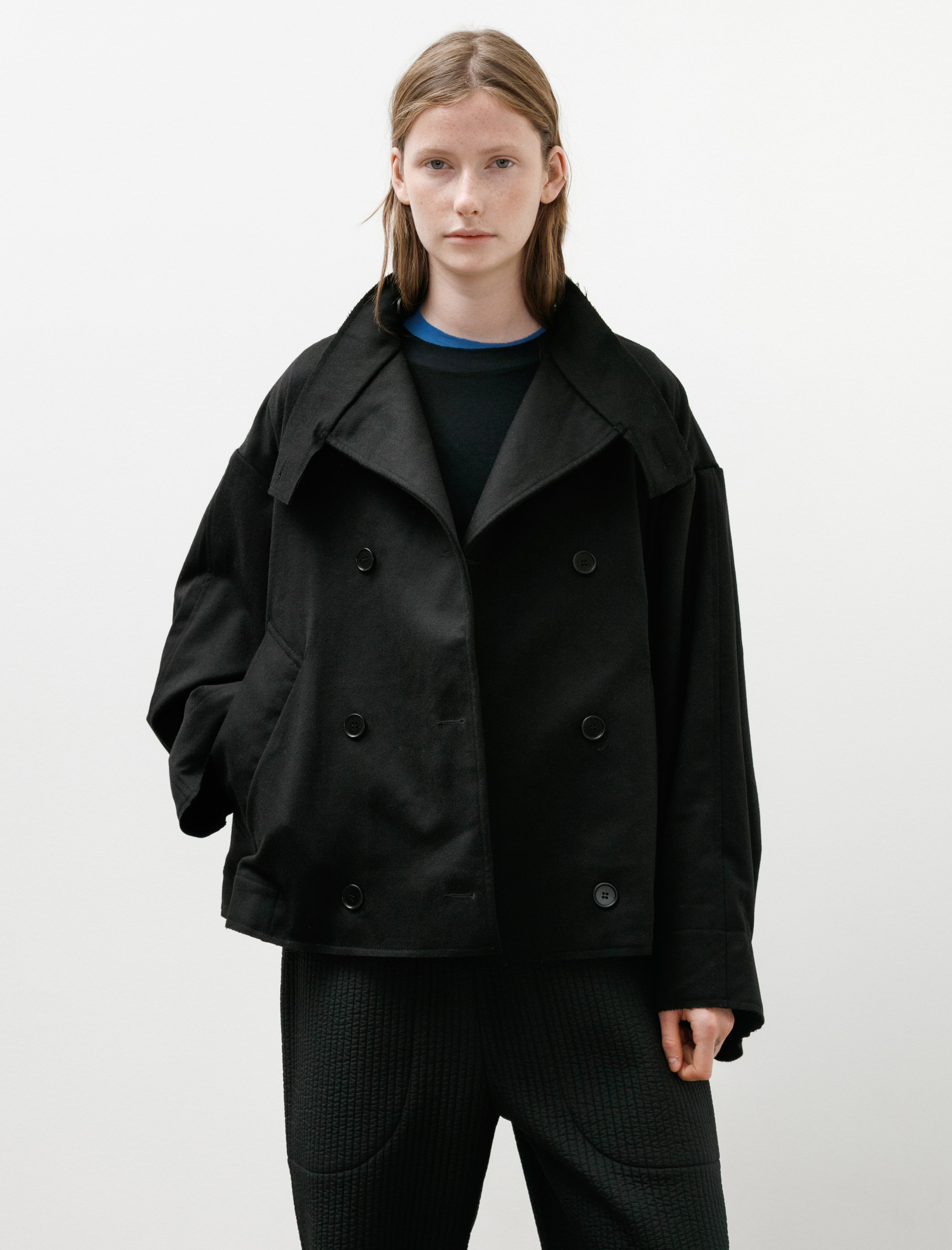 Gabriela Coll No.286 Cropped Oversized Jacket Black