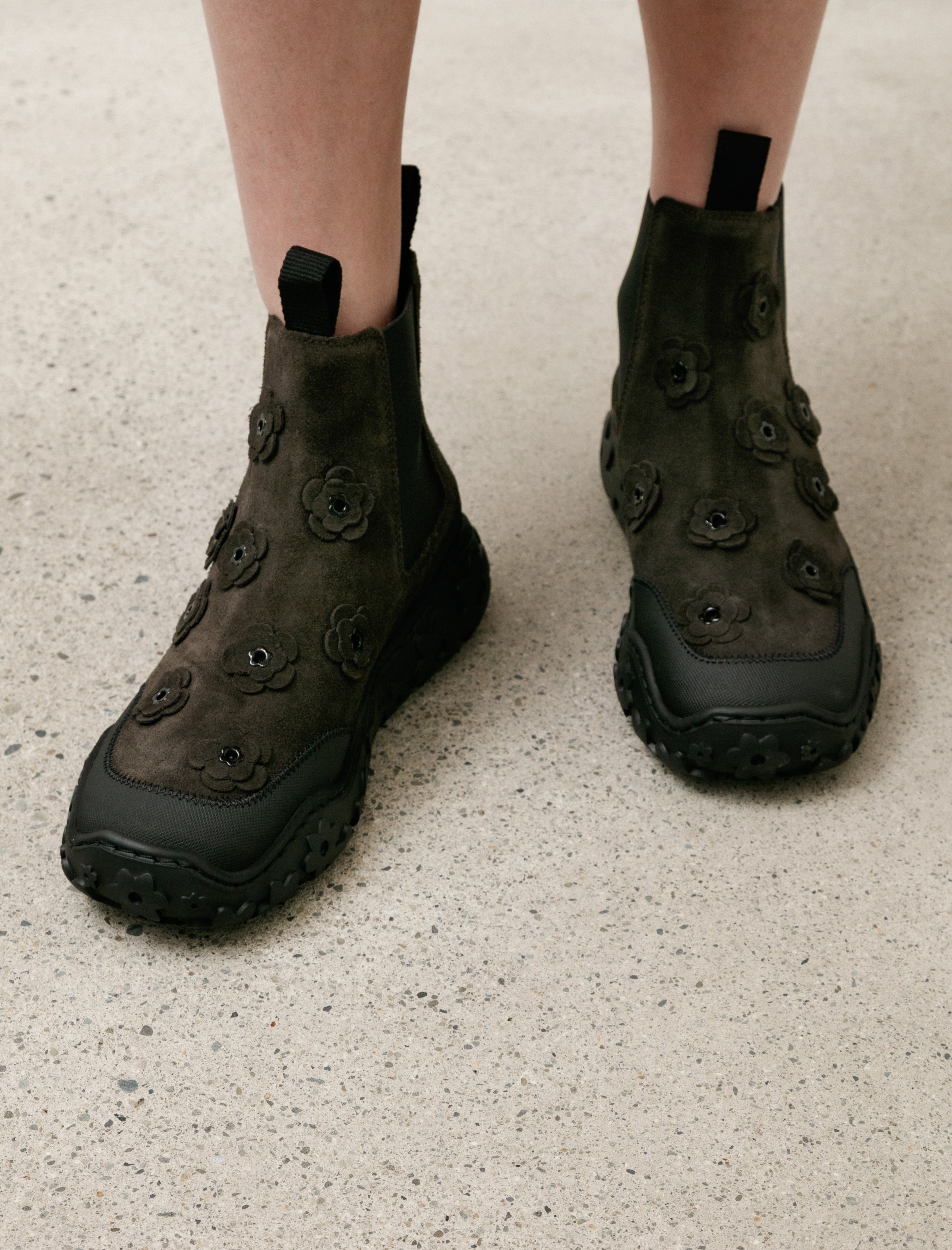 Cecilie Bahnsen Blanca Flora Suede Boots Brown