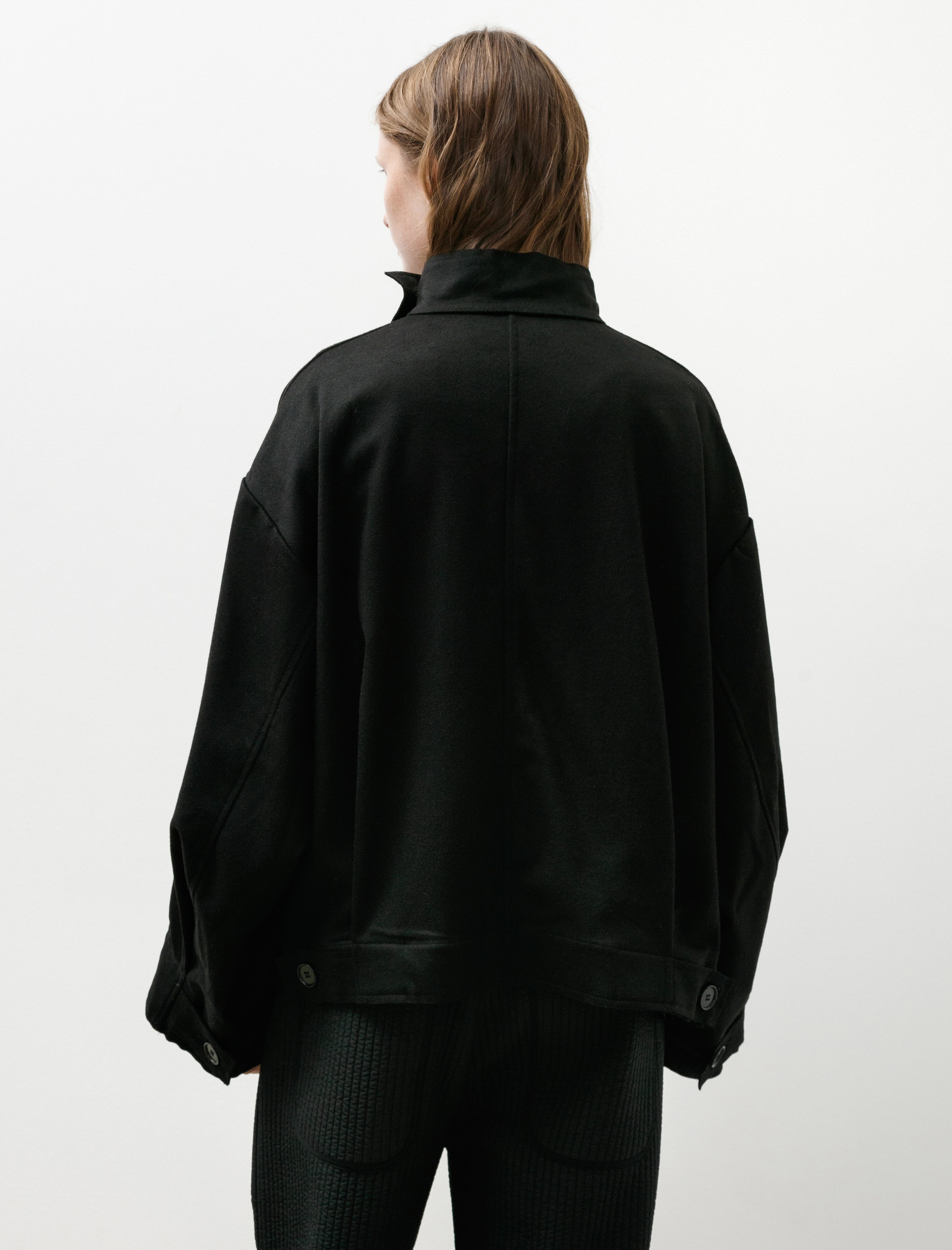 Gabriela Coll No.286 Cropped Oversized Jacket Black