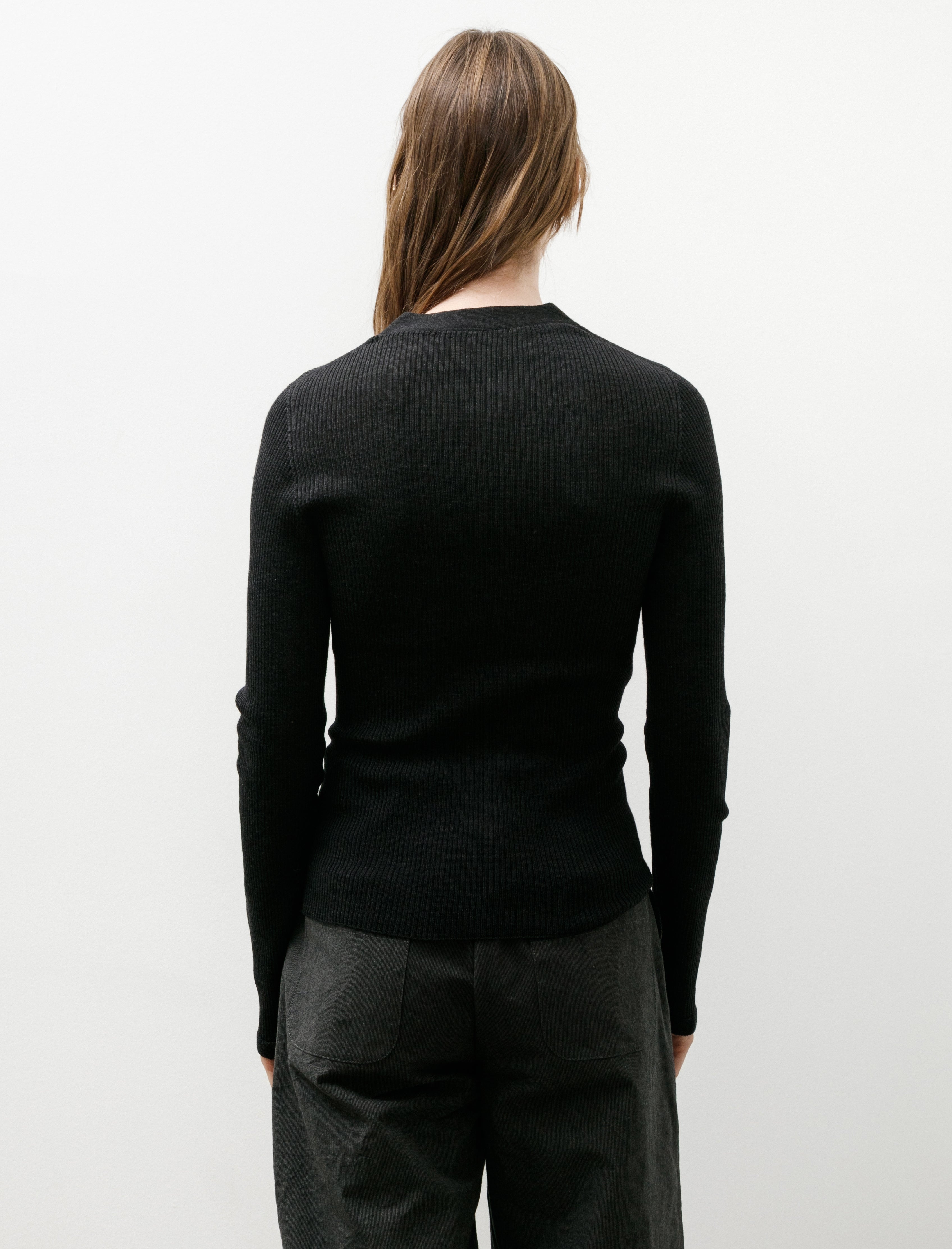 Cecilie Bahnsen Folke Cardigan with Frill Charcoal