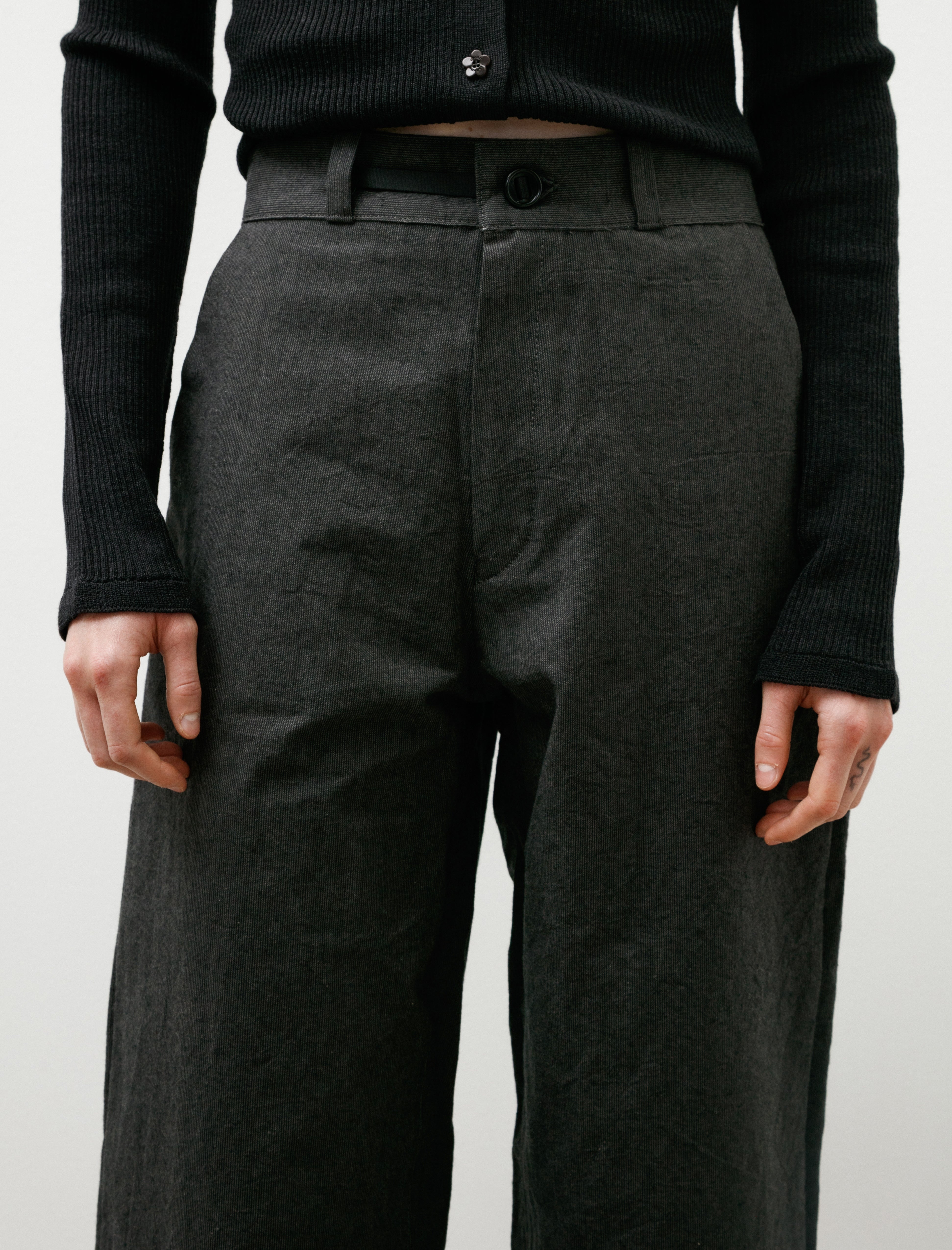 MAN-TLE WR21 Pant-4 High-Wide Pants Granite Wool