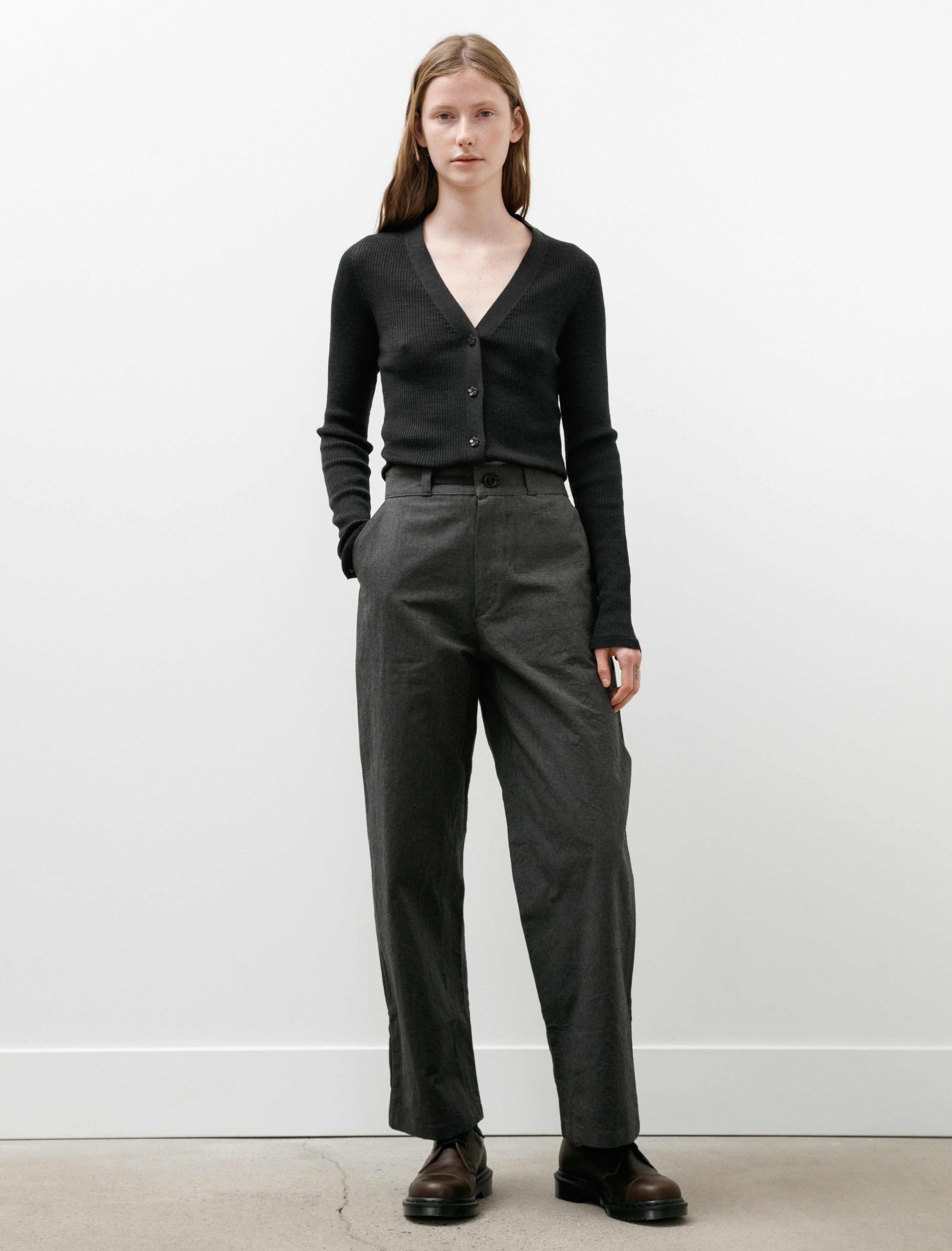 MAN-TLE WR21 Pant-4 High-Wide Pants Granite Wool