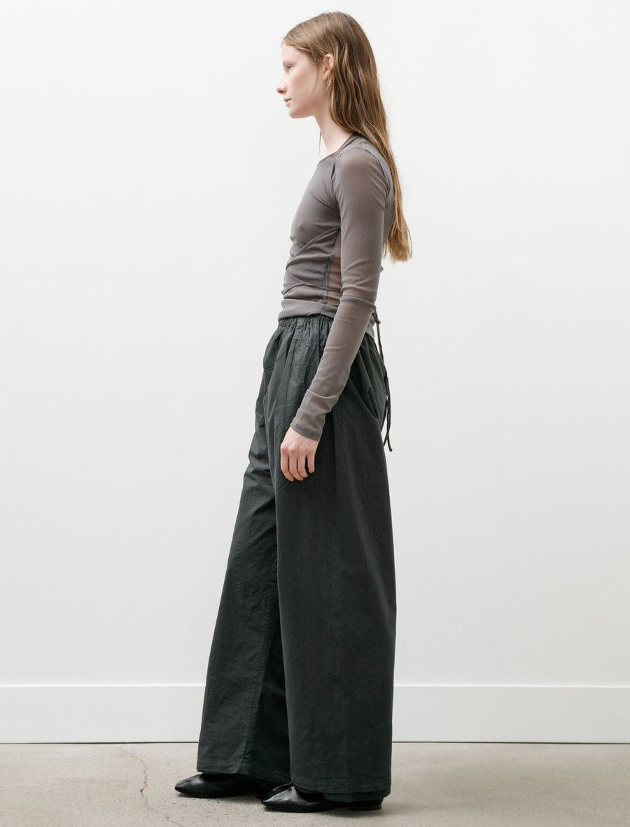 No.287 Poplin Double Flap Pocket Trousers Black - Image 3