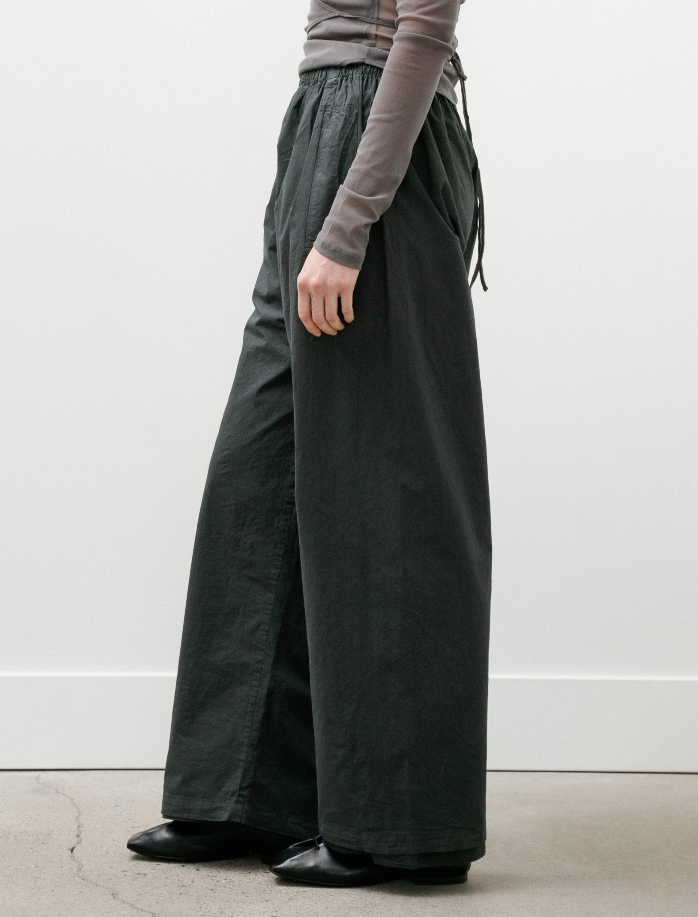 Gabriela Coll No.287 Poplin Double Flap Pocket Trousers Black