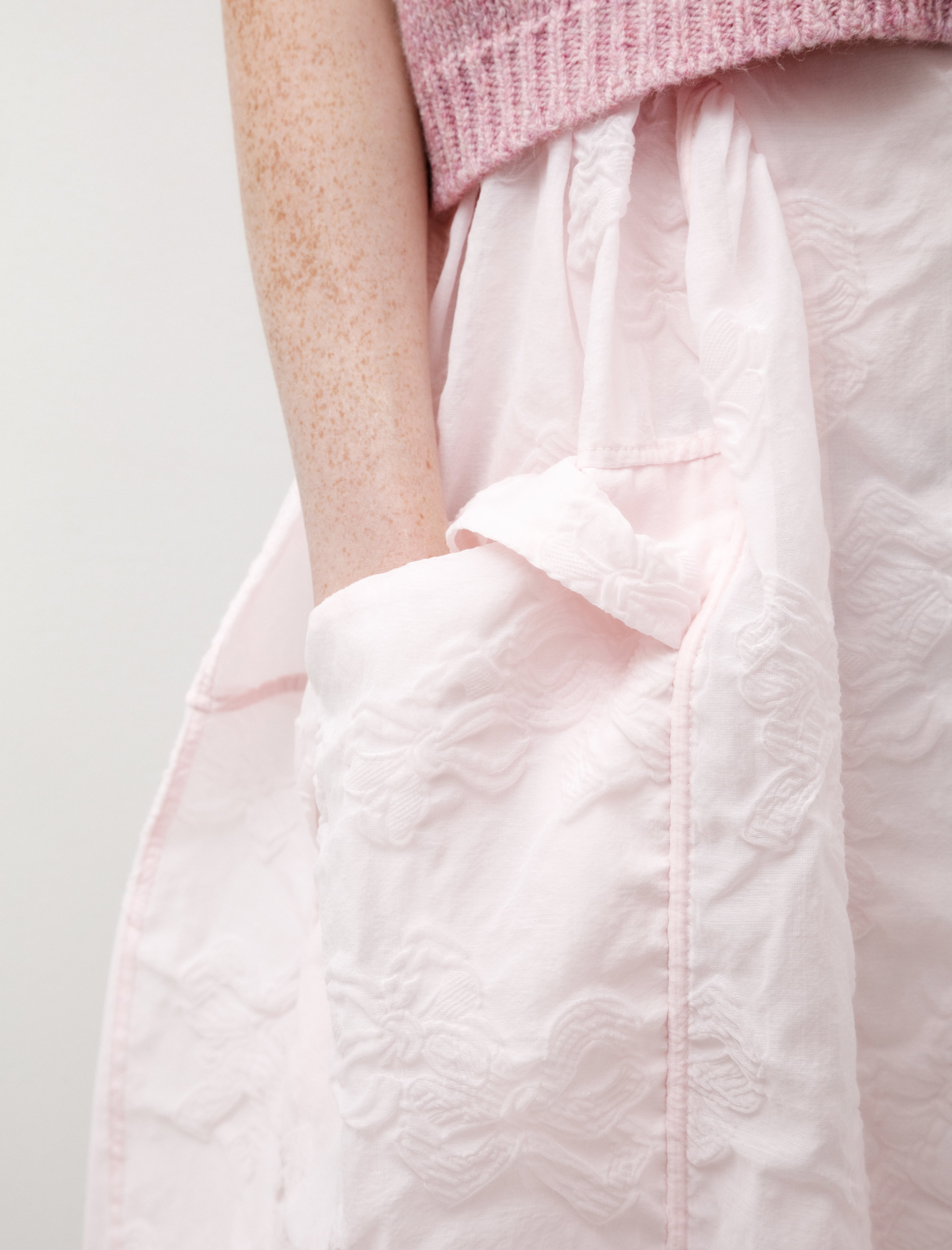 Cecilie Bahnsen Fuana Skirt Papillon Matelassé Soft Pink