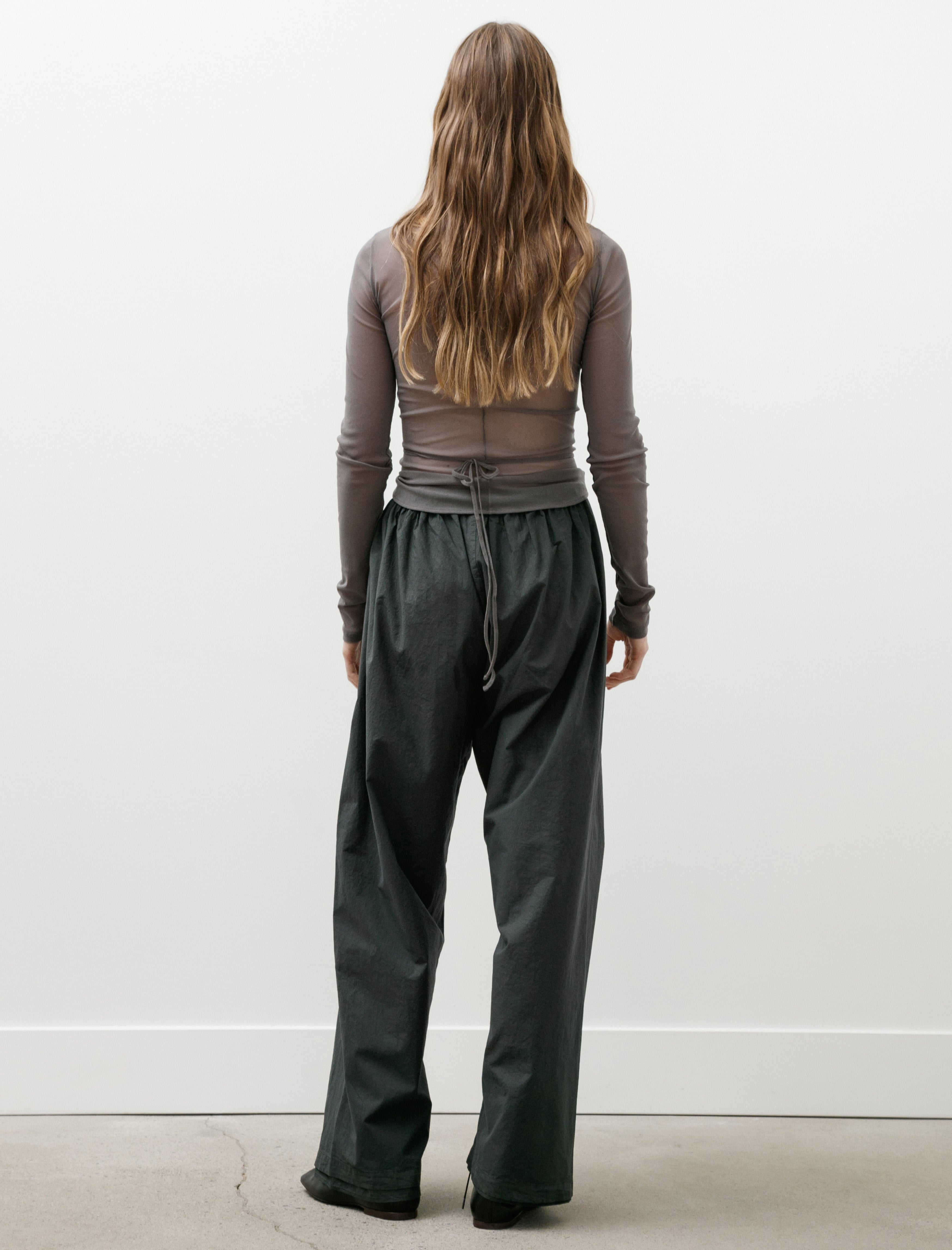 Gabriela Coll No.287 Poplin Double Flap Pocket Trousers Black