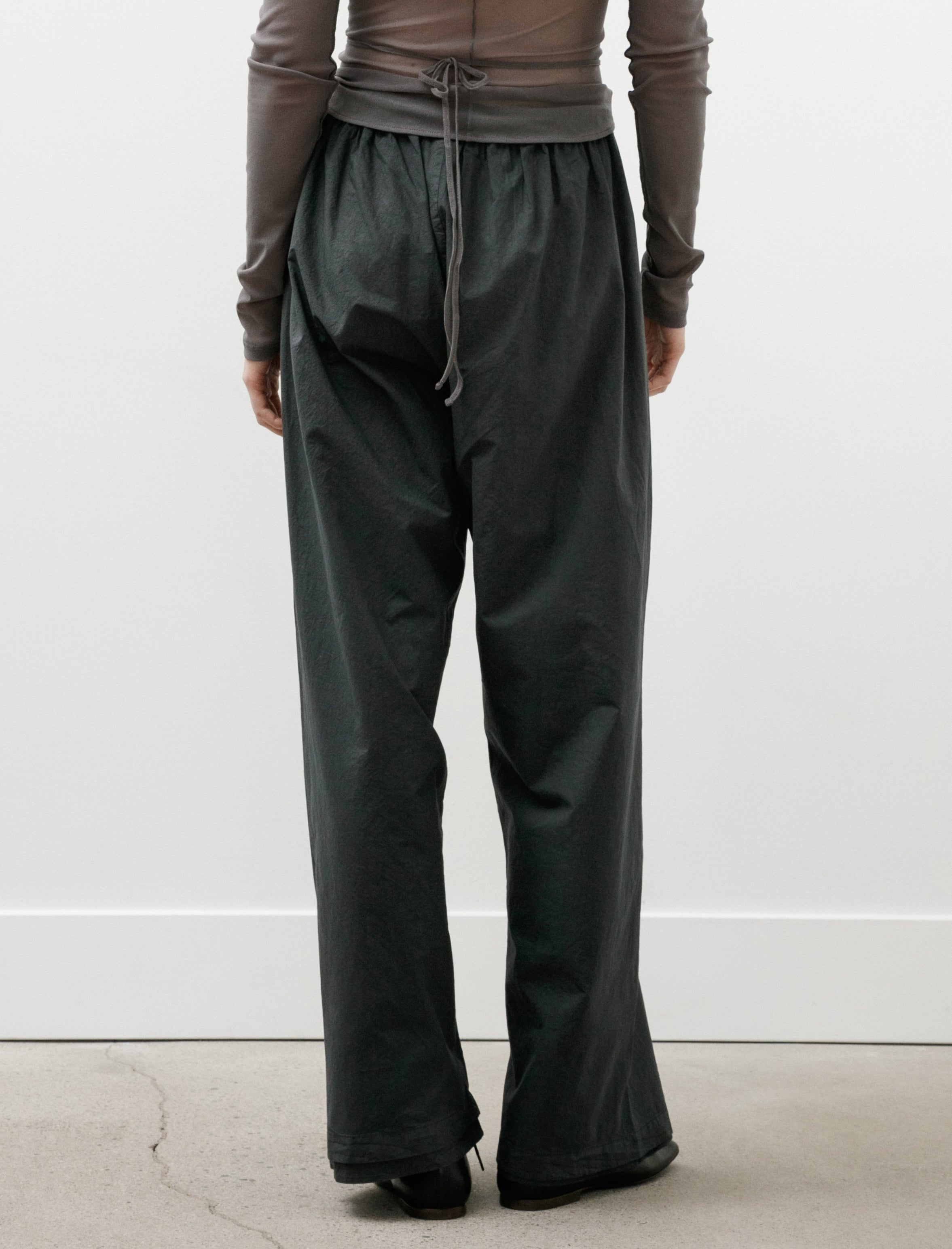 Gabriela Coll No.287 Poplin Double Flap Pocket Trousers Black
