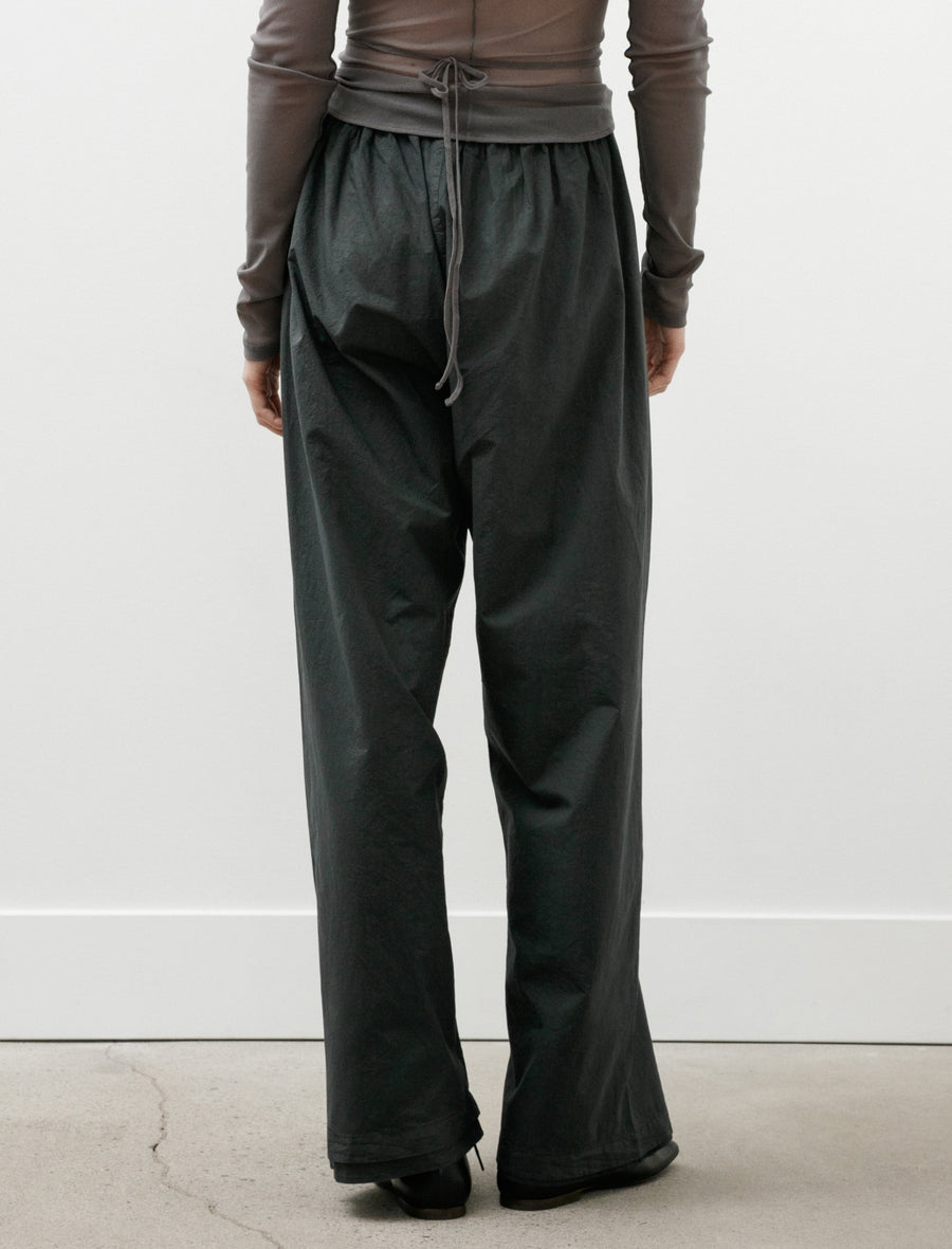 No.287 Poplin Double Flap Pocket Trousers Black - Image 6