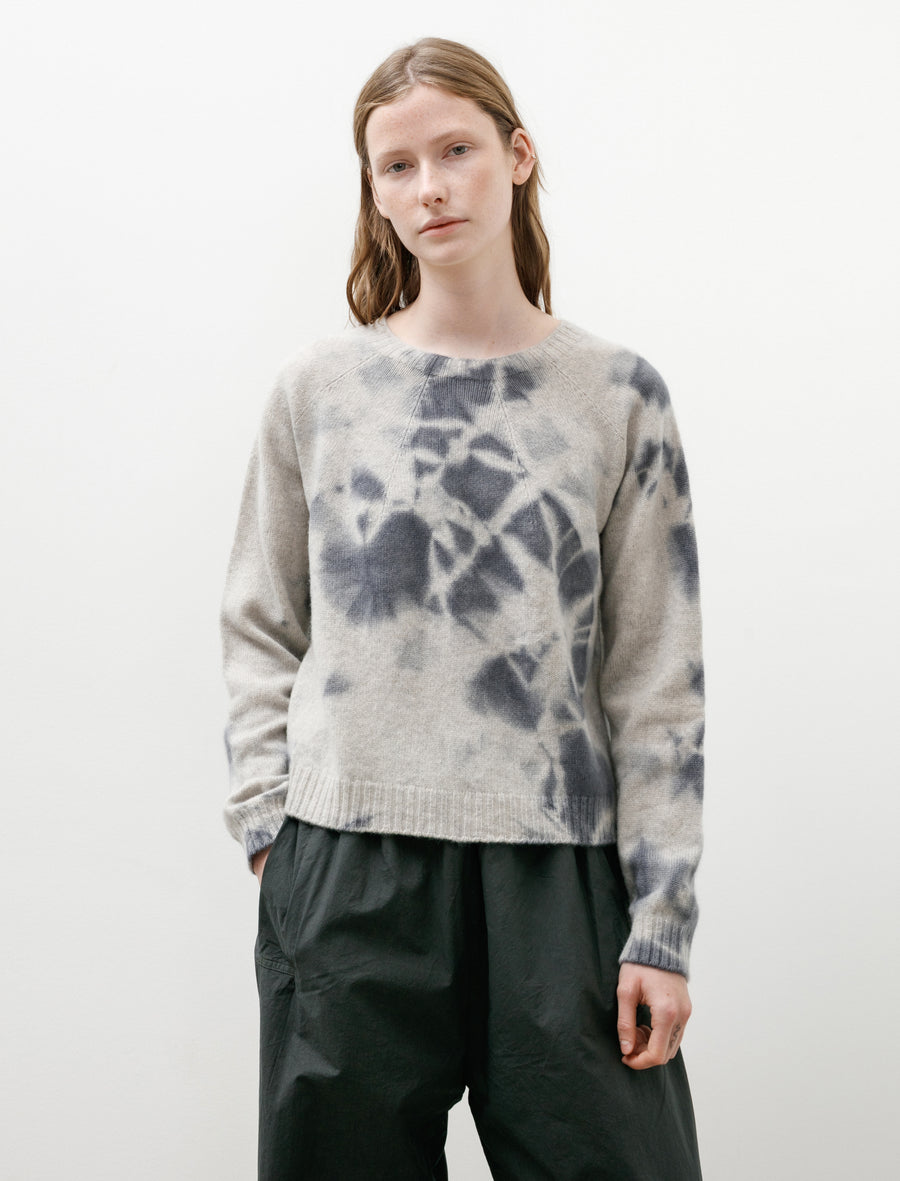 Cashmere Seamless Pullover Madara Shibori Silver/Light Grey - Image 1