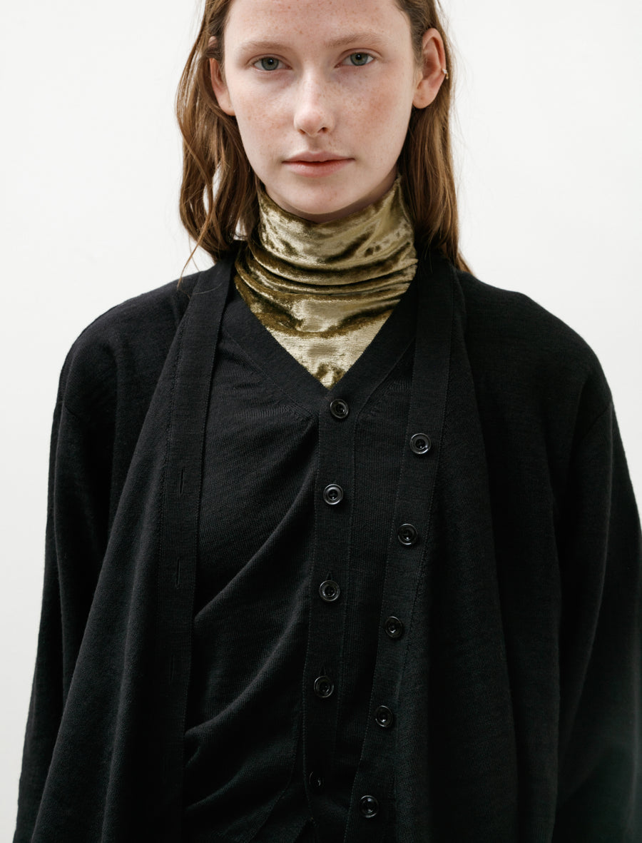 Trompe L'Oeil Cardigan Black - Image 5