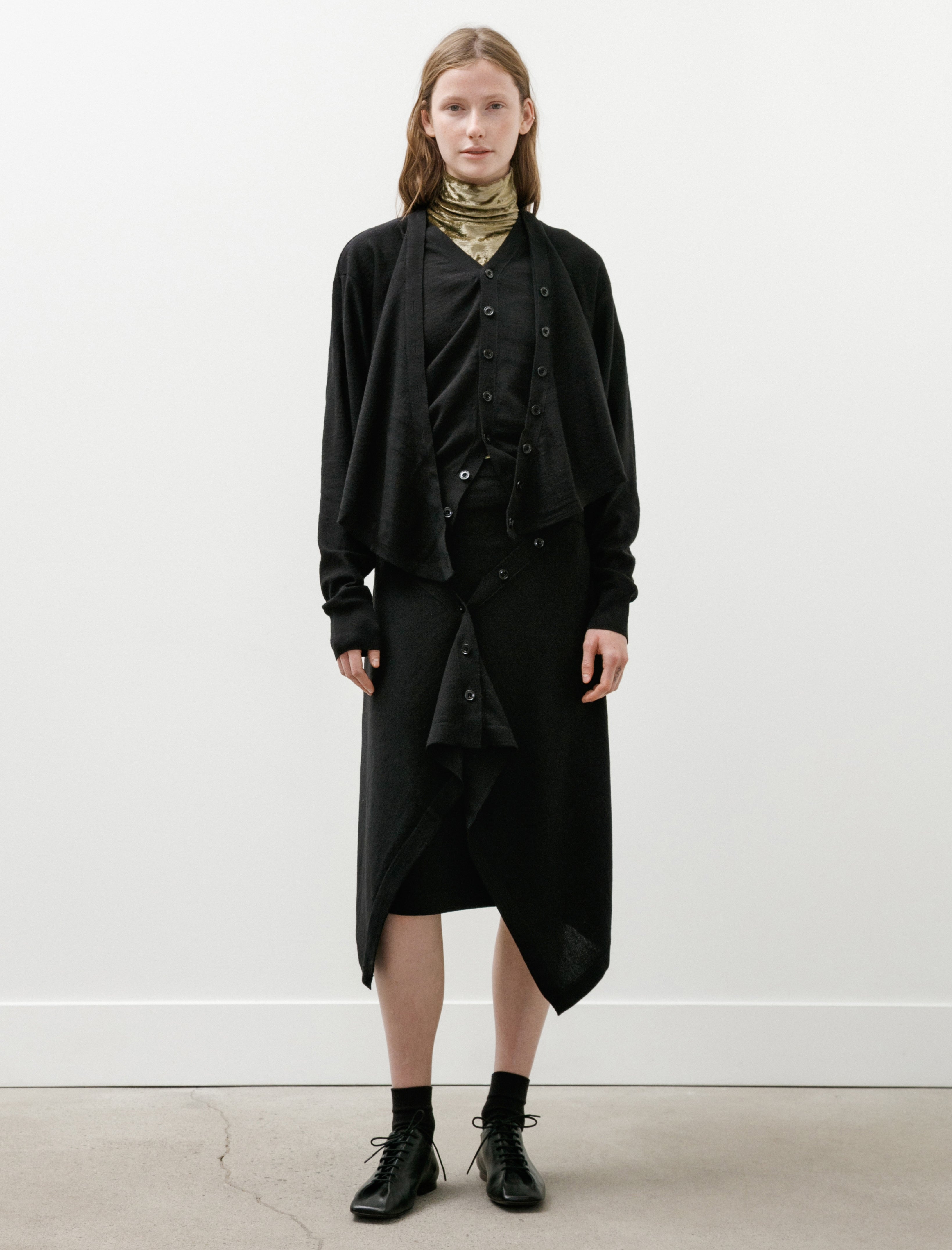 Lemaire Trompe L'Oeil Cardigan Black