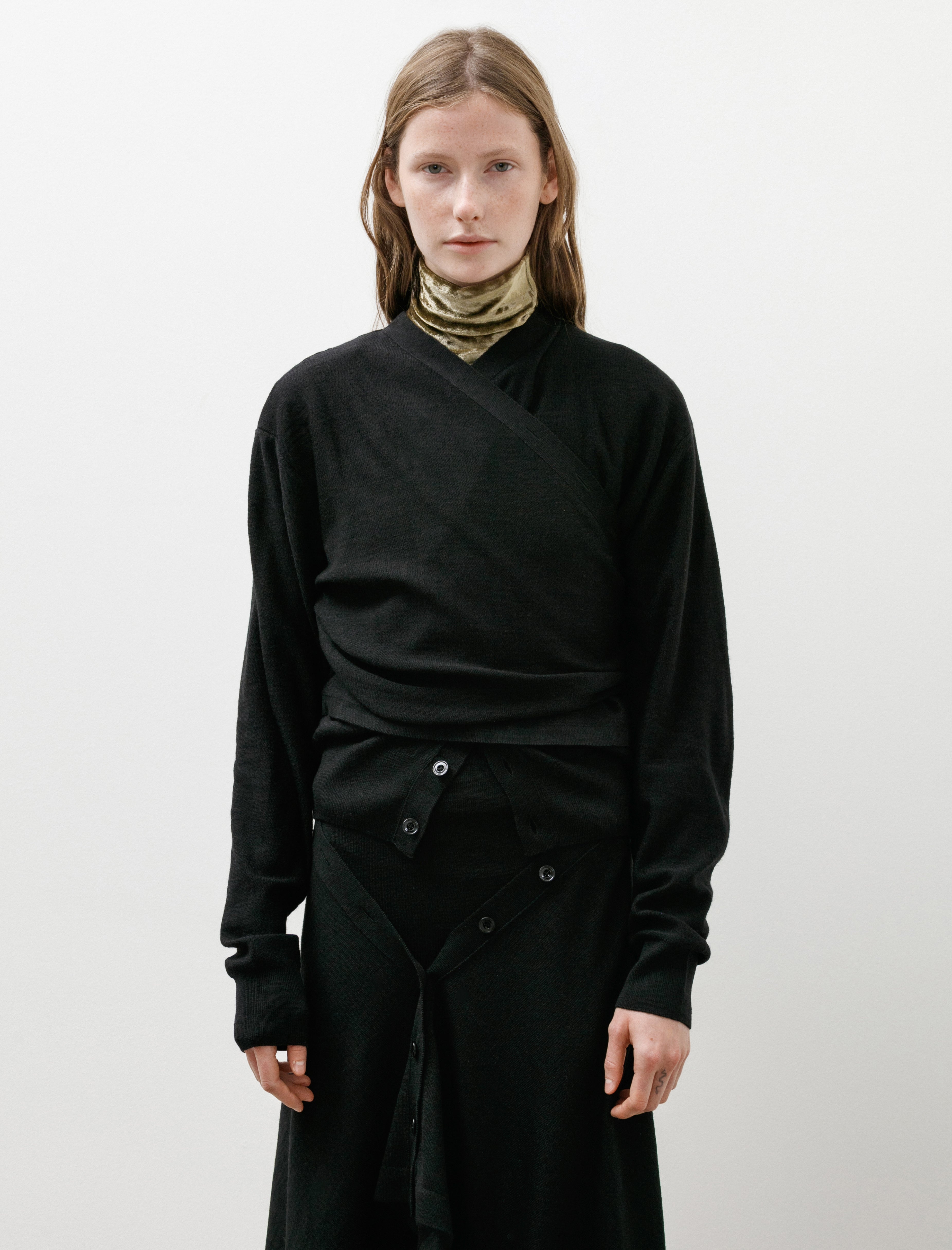 Lemaire Trompe L'Oeil Cardigan Black
