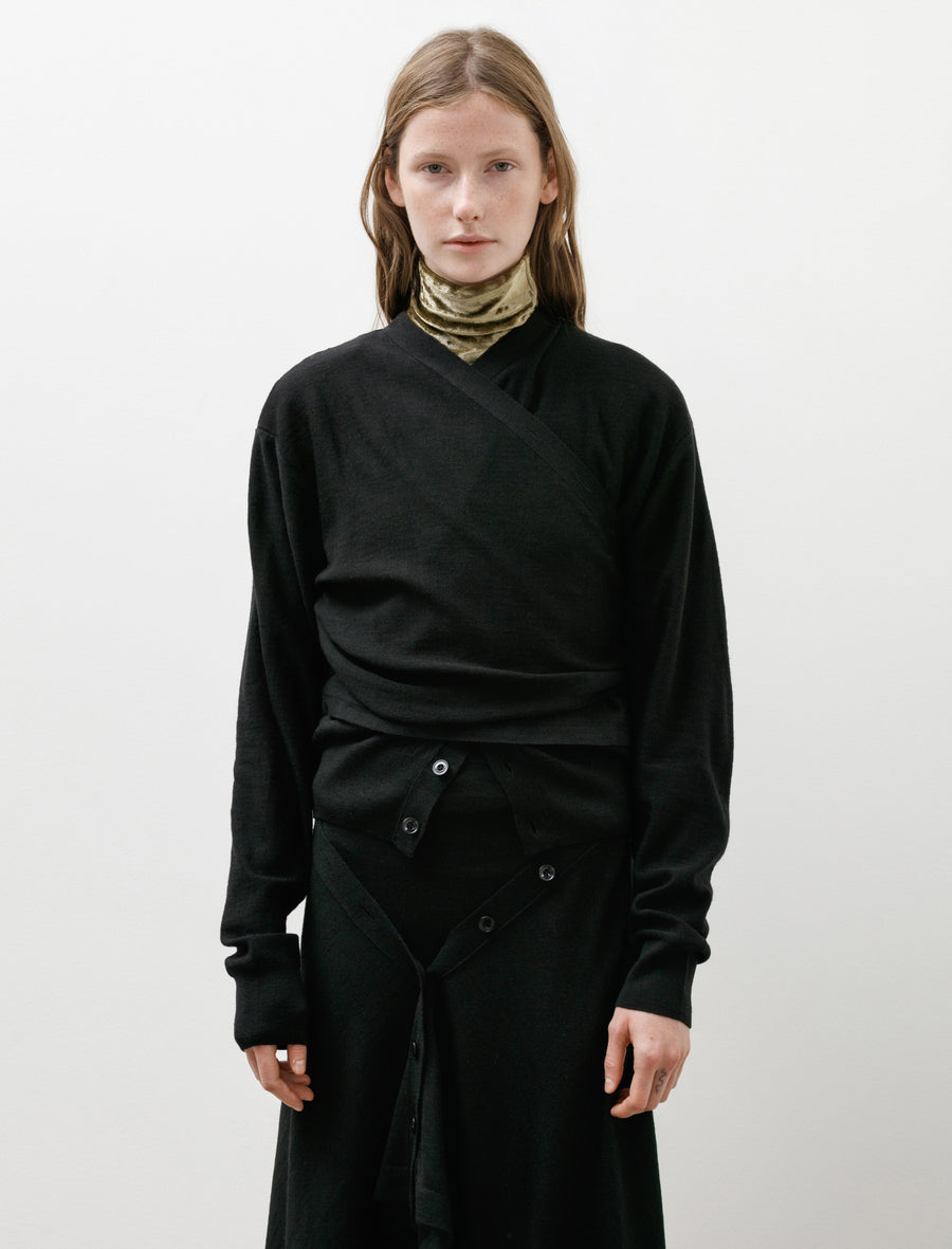 Trompe L'Oeil Cardigan Black - Image 2