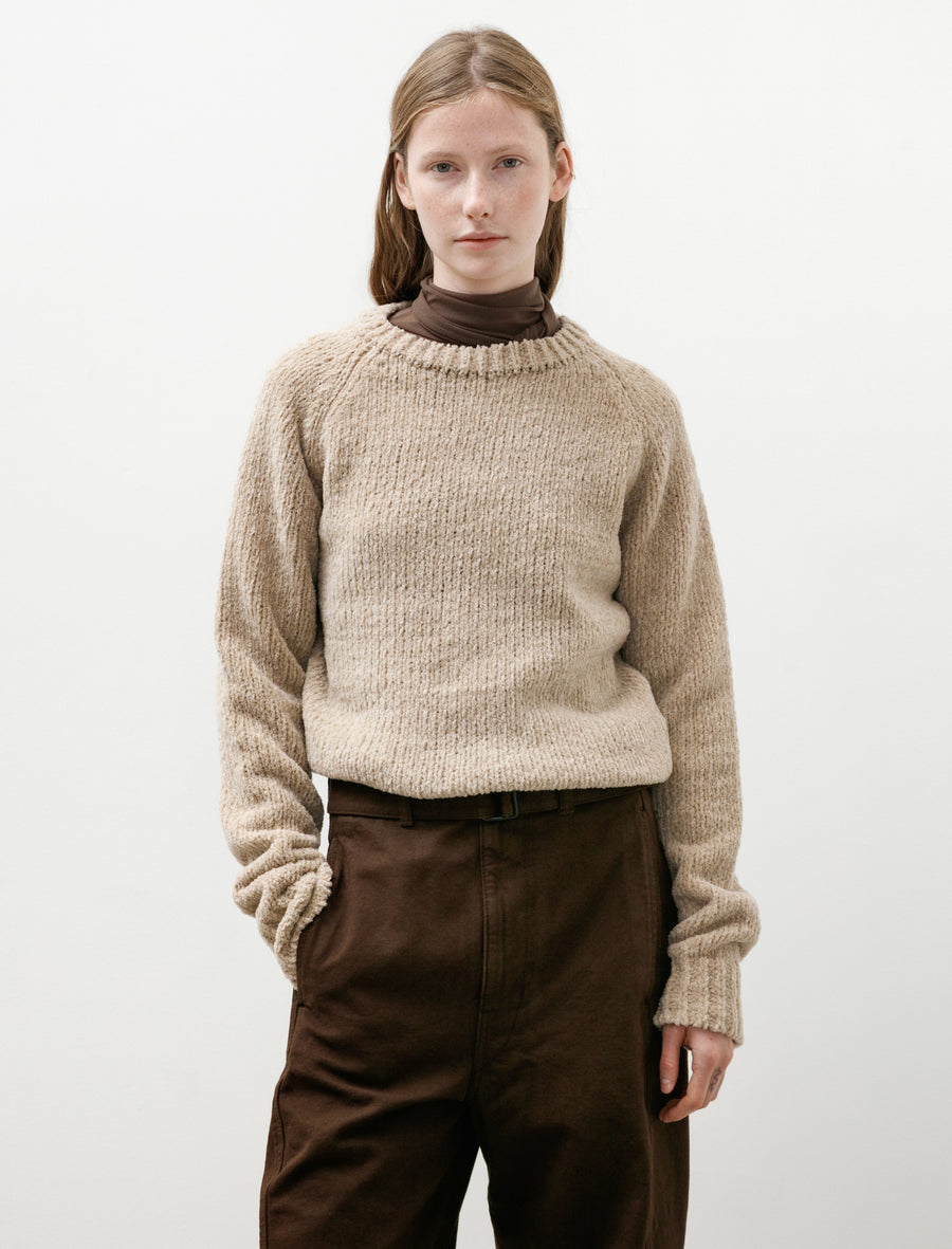 Cashmere Chenille Knit Pullover Beige - Image 1