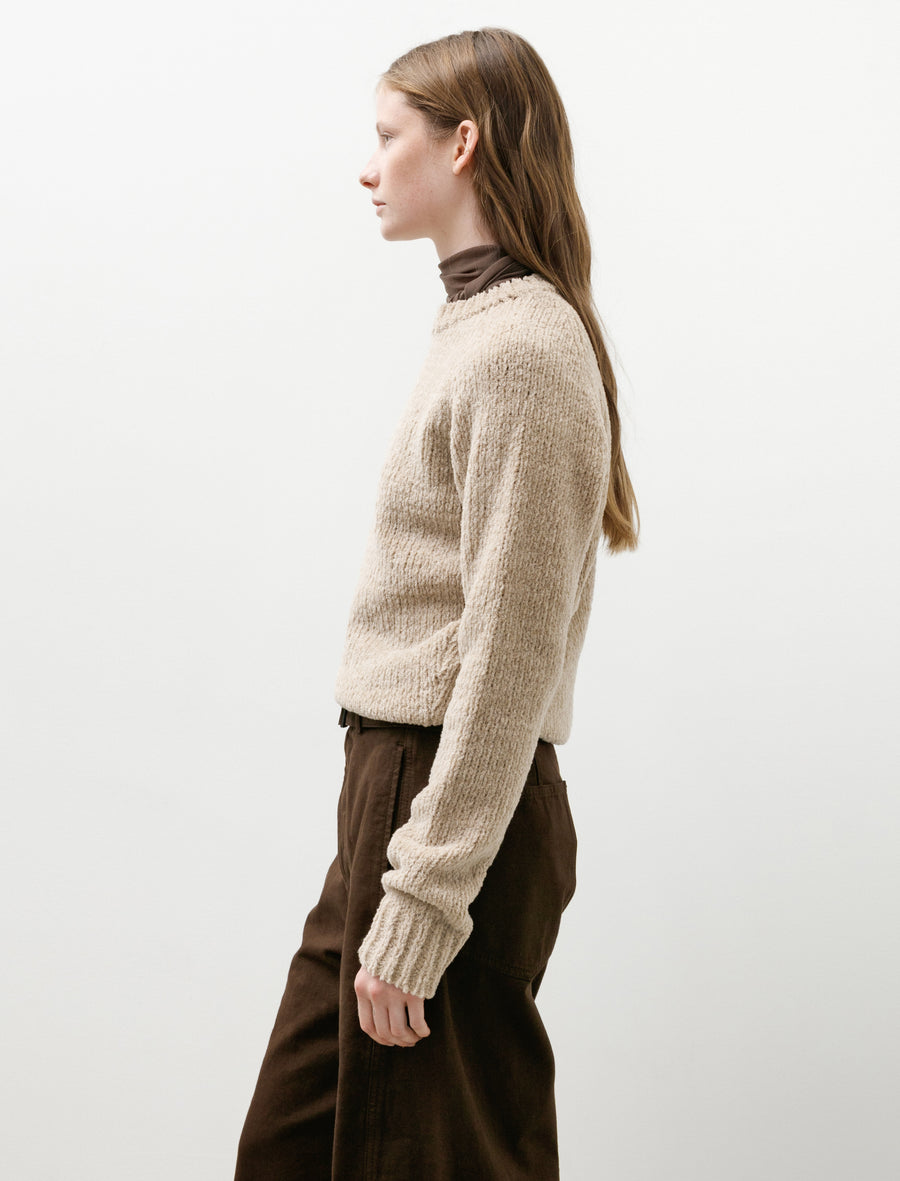 Cashmere Chenille Knit Pullover Beige - Image 3