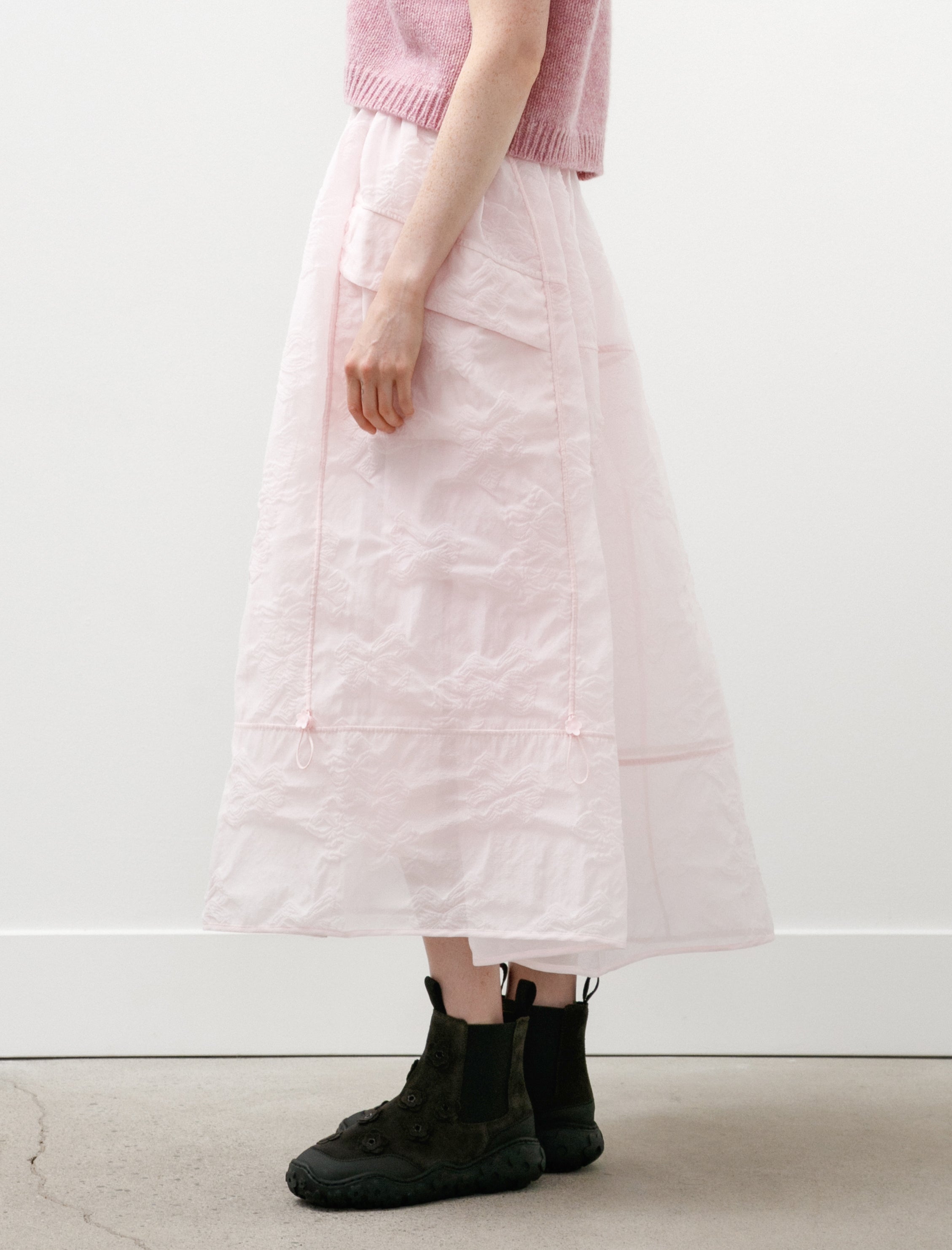 Cecilie Bahnsen Fuana Skirt Papillon Matelassé Soft Pink