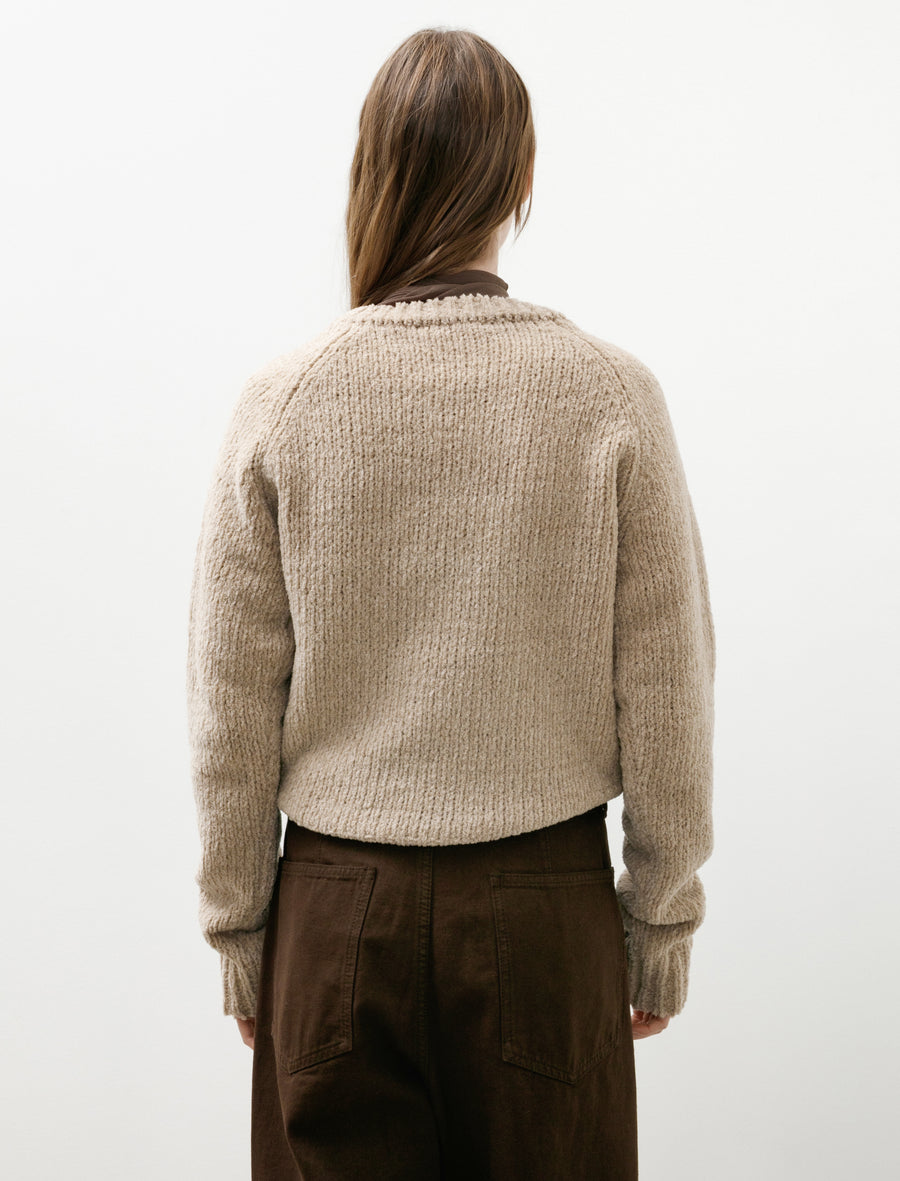 Cashmere Chenille Knit Pullover Beige - Image 2