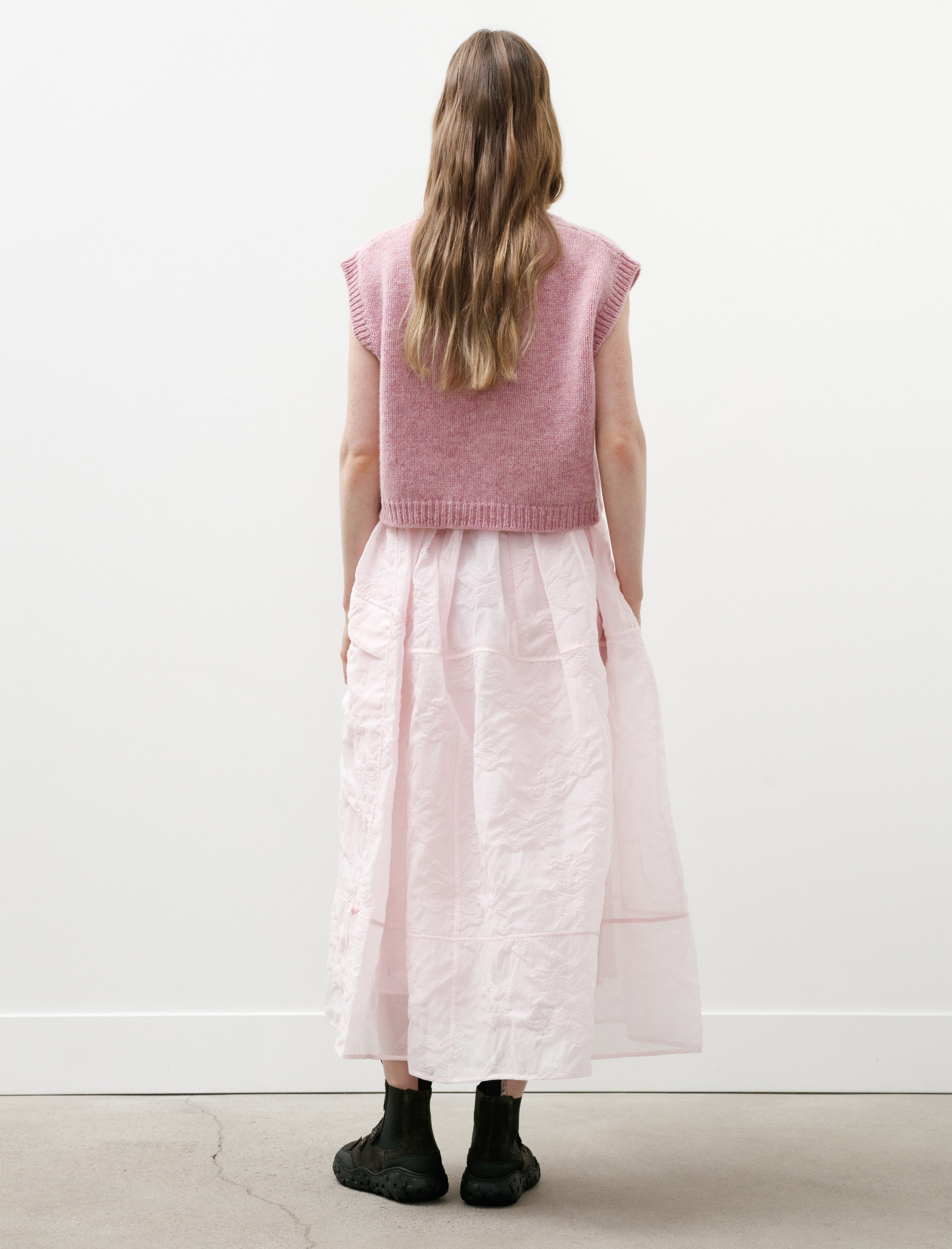 Cecilie Bahnsen Fuana Skirt Papillon Matelassé Soft Pink