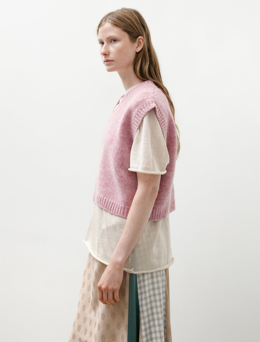 Cropped Shetland Gilet Pink - Image 3