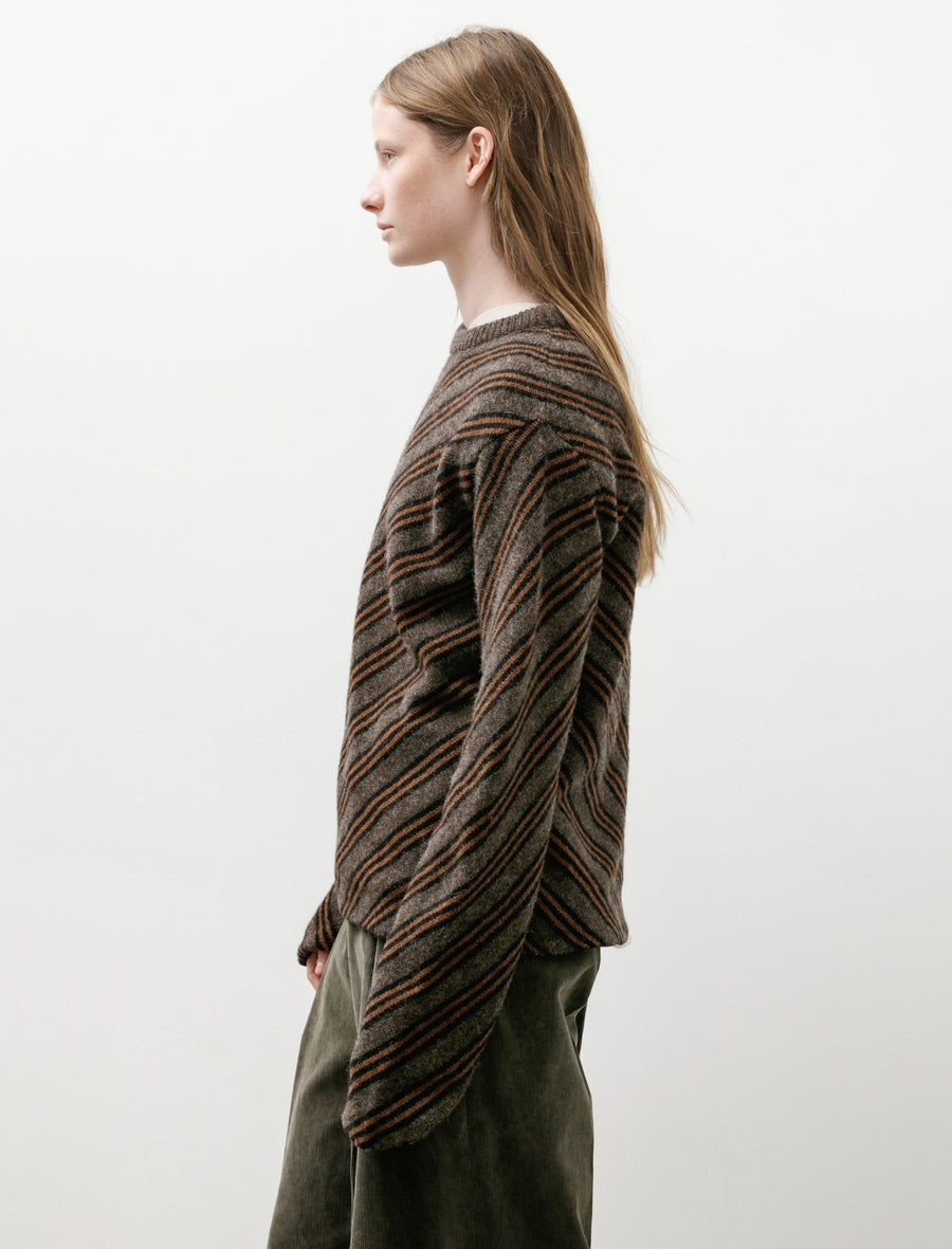 Diagonal Striped Sweater Taupe/Brown - Image 3
