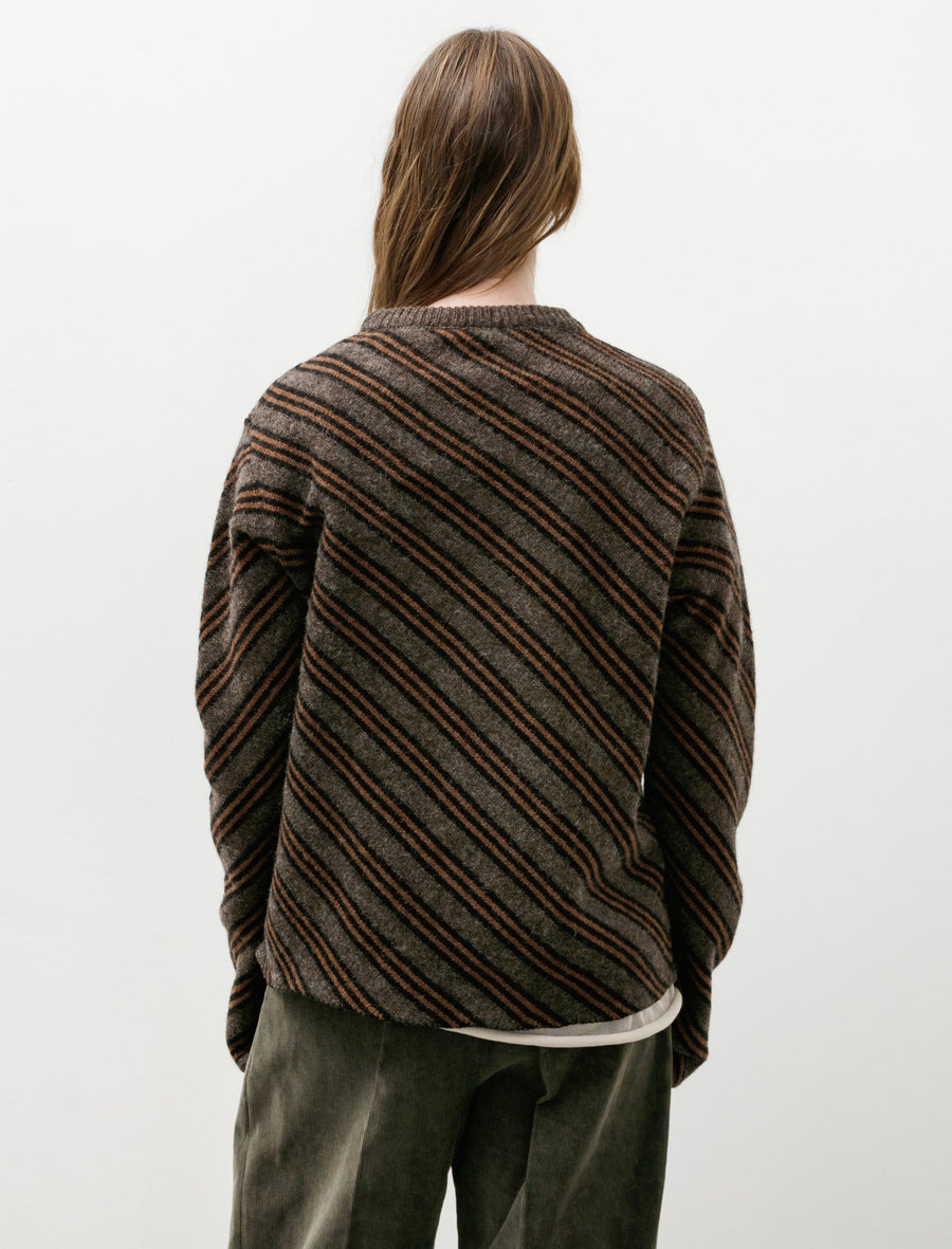 Diagonal Striped Sweater Taupe/Brown - Image 2