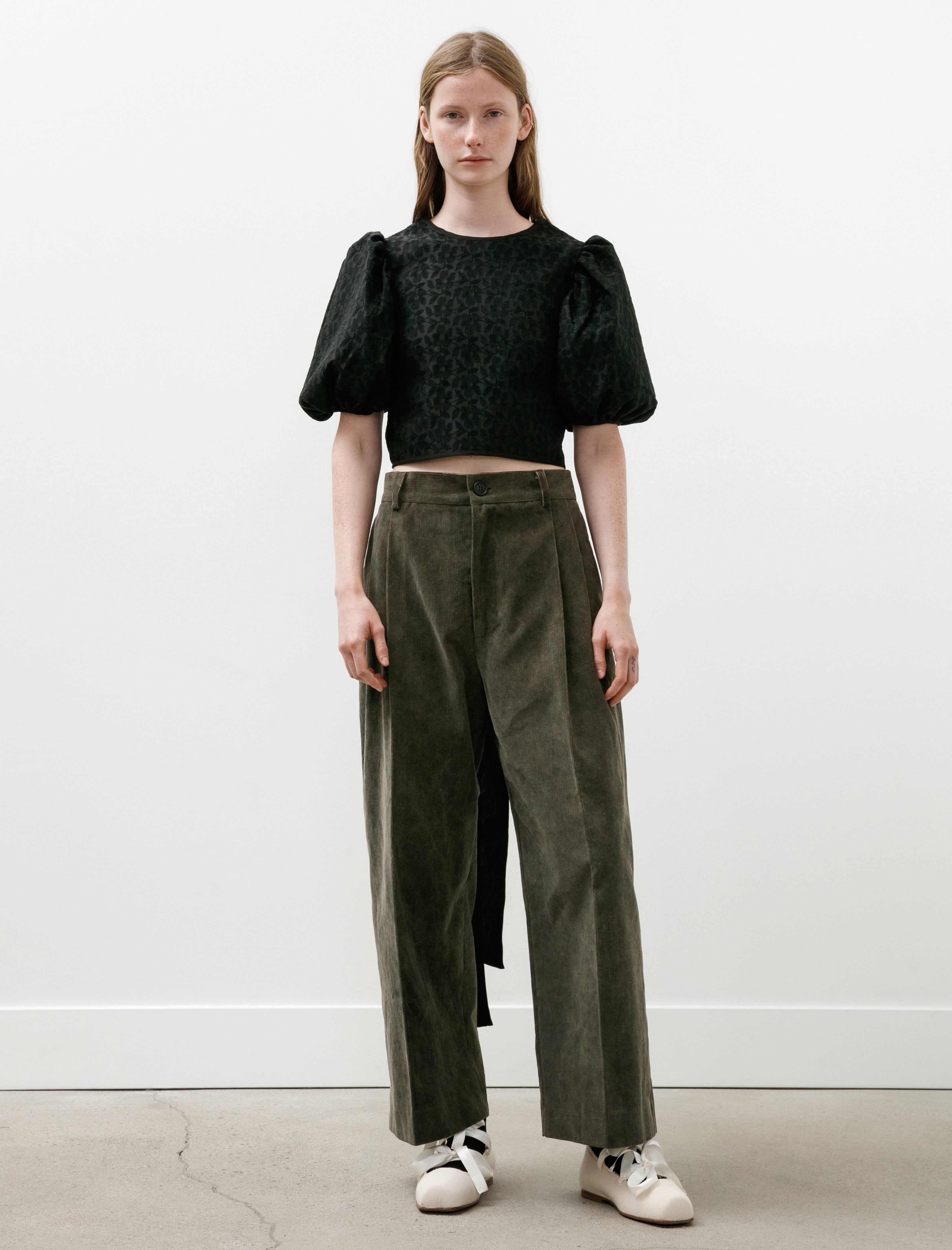 Cecilie Bahnsen Faris Top Begonia Jacquard Black