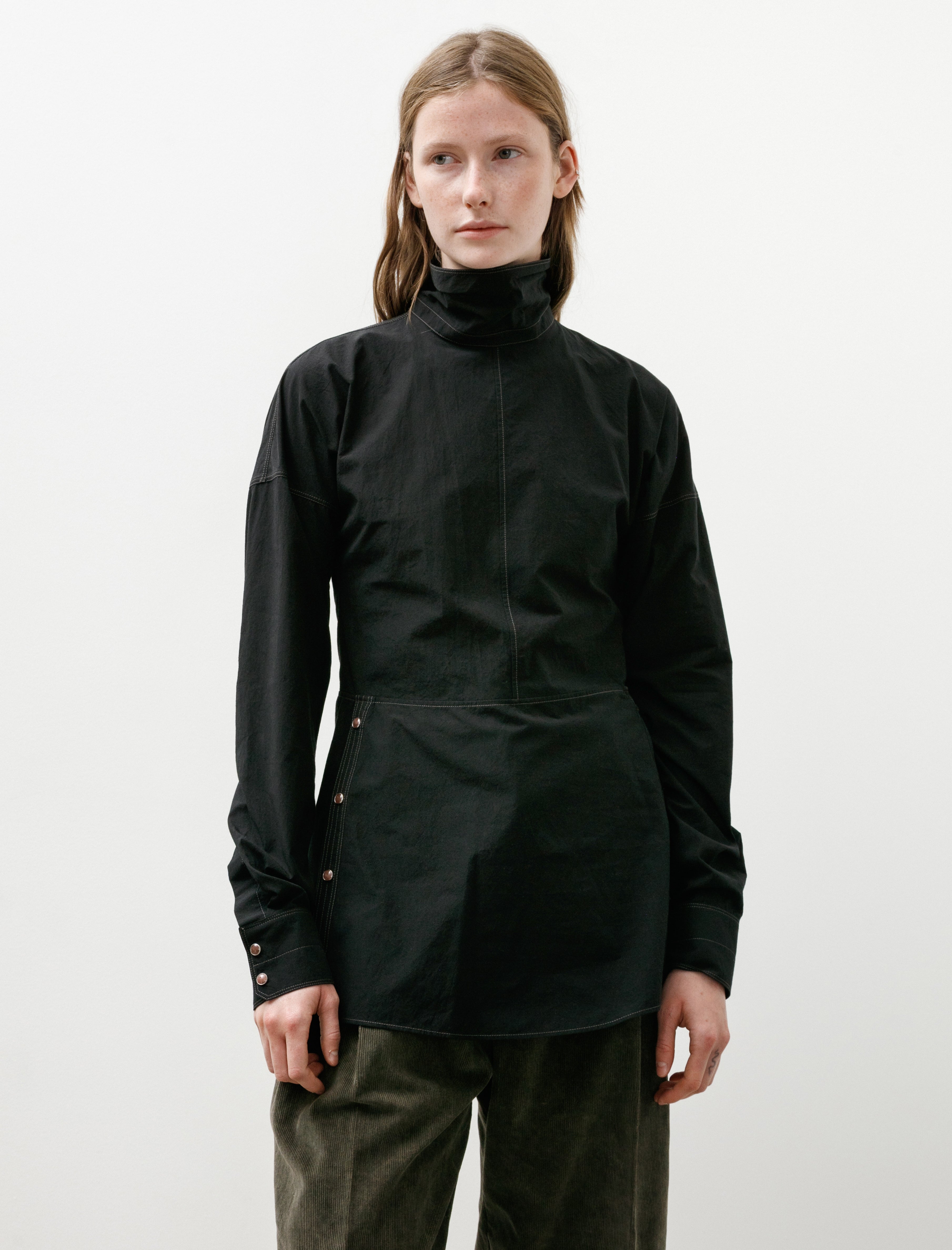 Lemaire Plastron Top W/Snaps Black