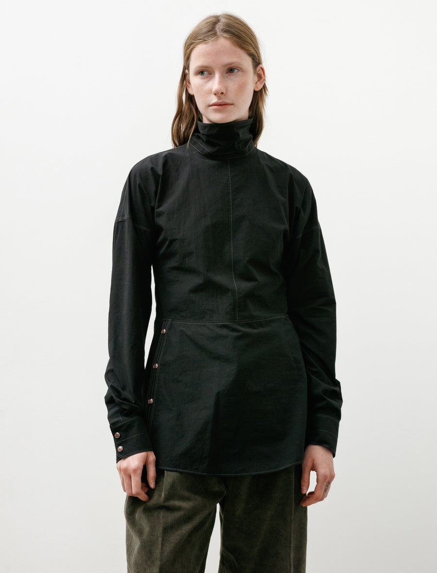 Plastron Top W/Snaps Black - Image 1