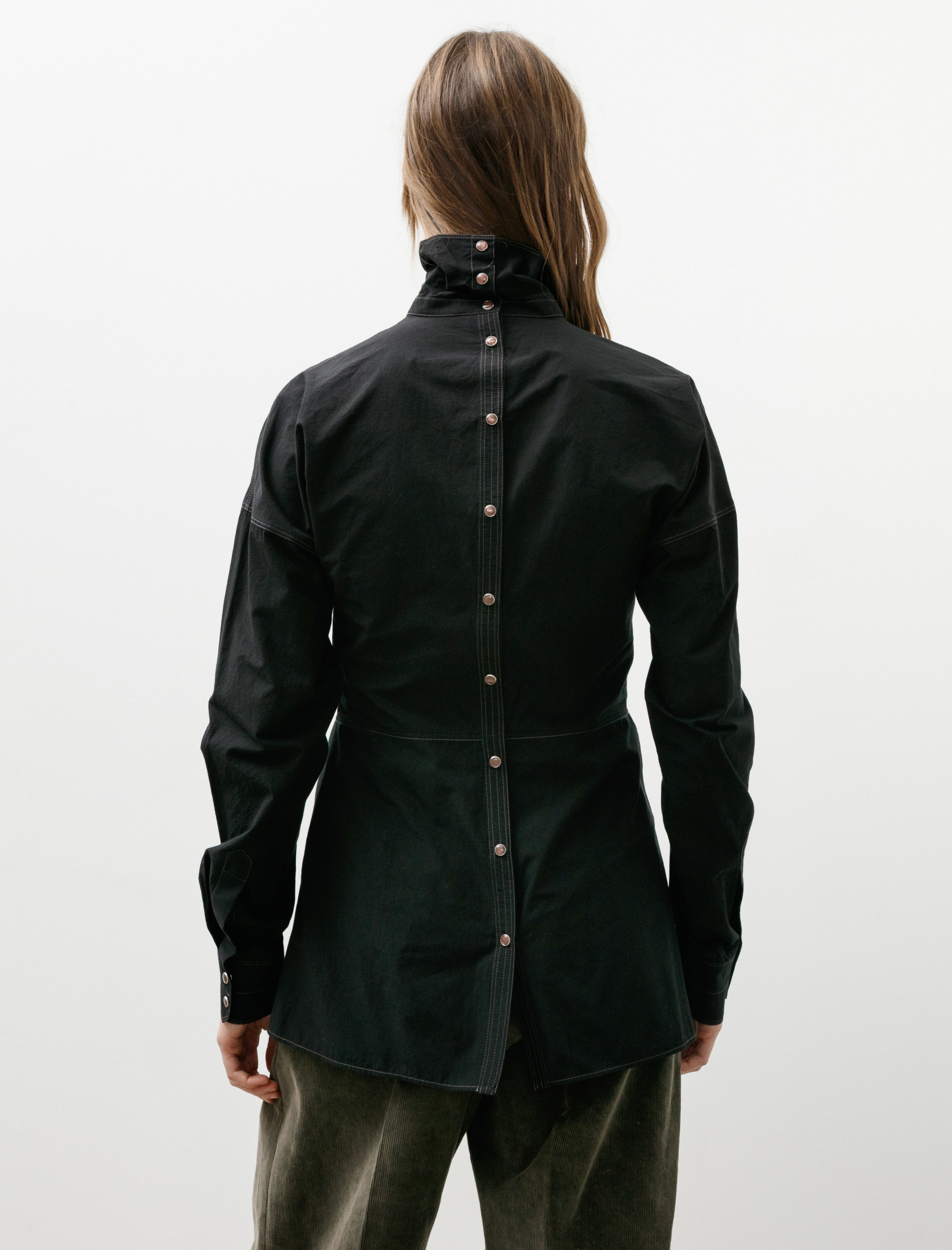 Lemaire Plastron Top W/Snaps Black