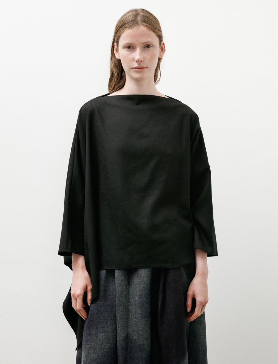Asymmetrical T-Shirt Twill Flanella Black - Image 1
