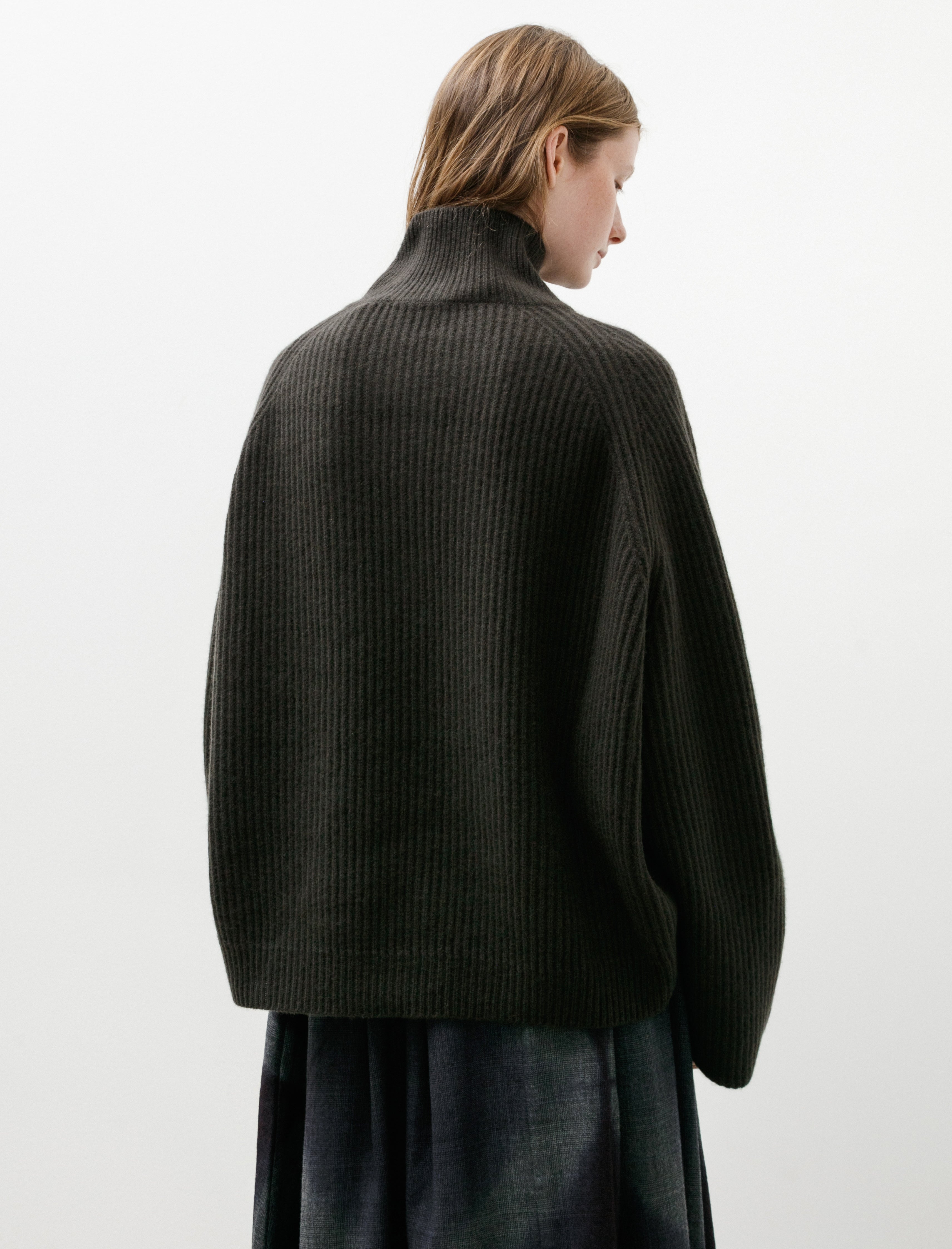 Dusan High Crossed Neck Sweater Cashmere Assam