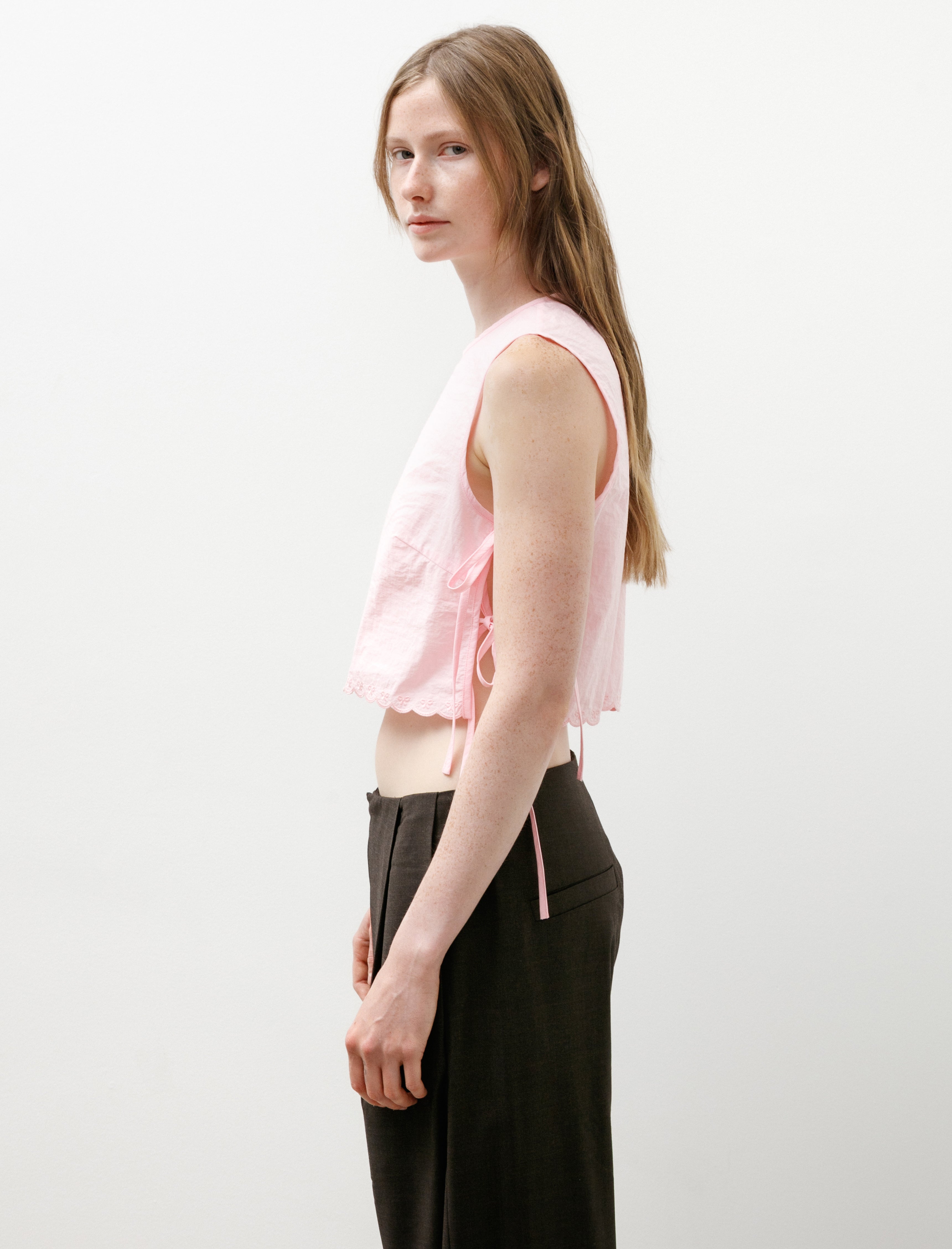 Cecilie Bahnsen Feeba Top Embroidered Taffeta Vibrant Pink