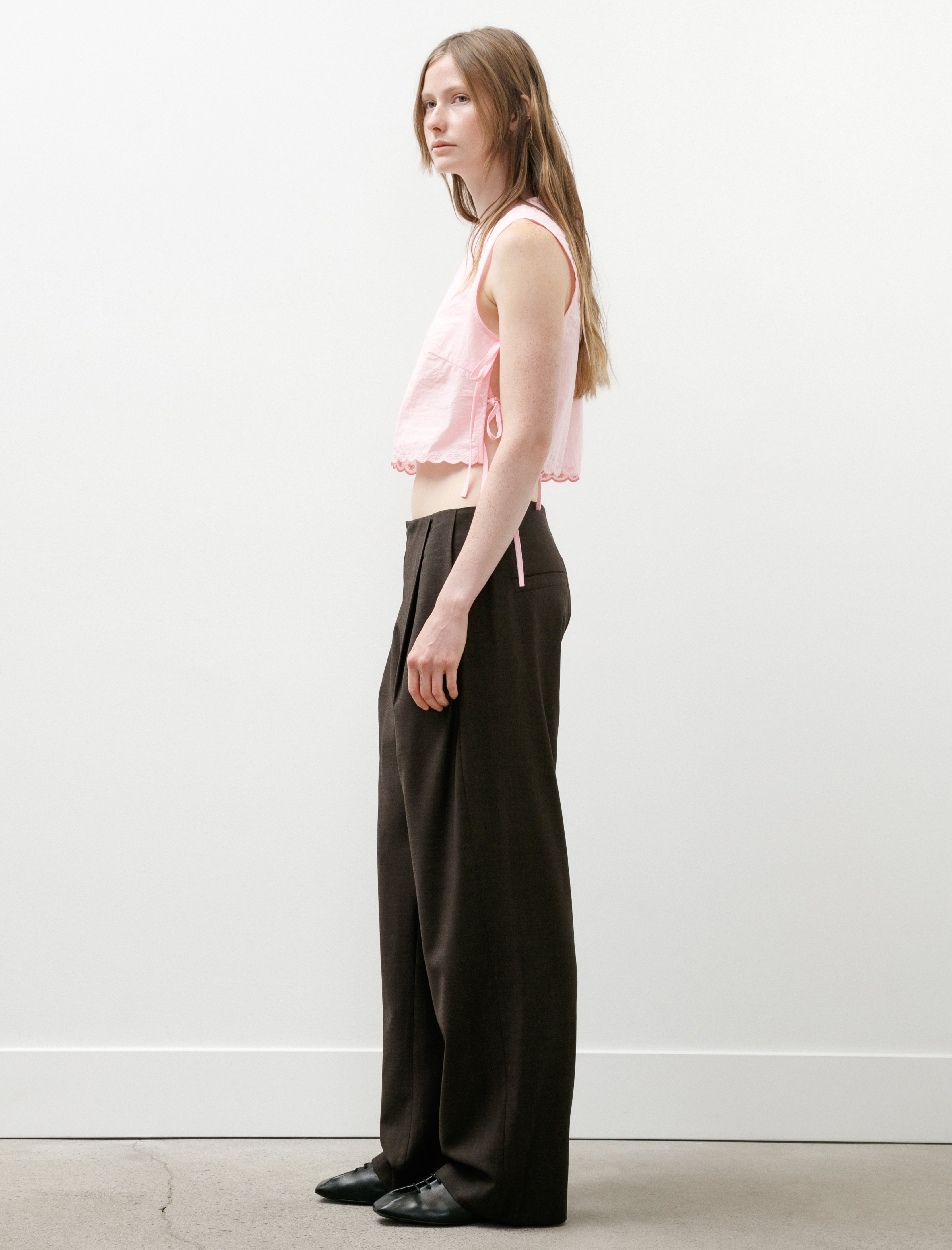 Gabriela Coll No.343 Fine Wool Pleated Trousers Brown